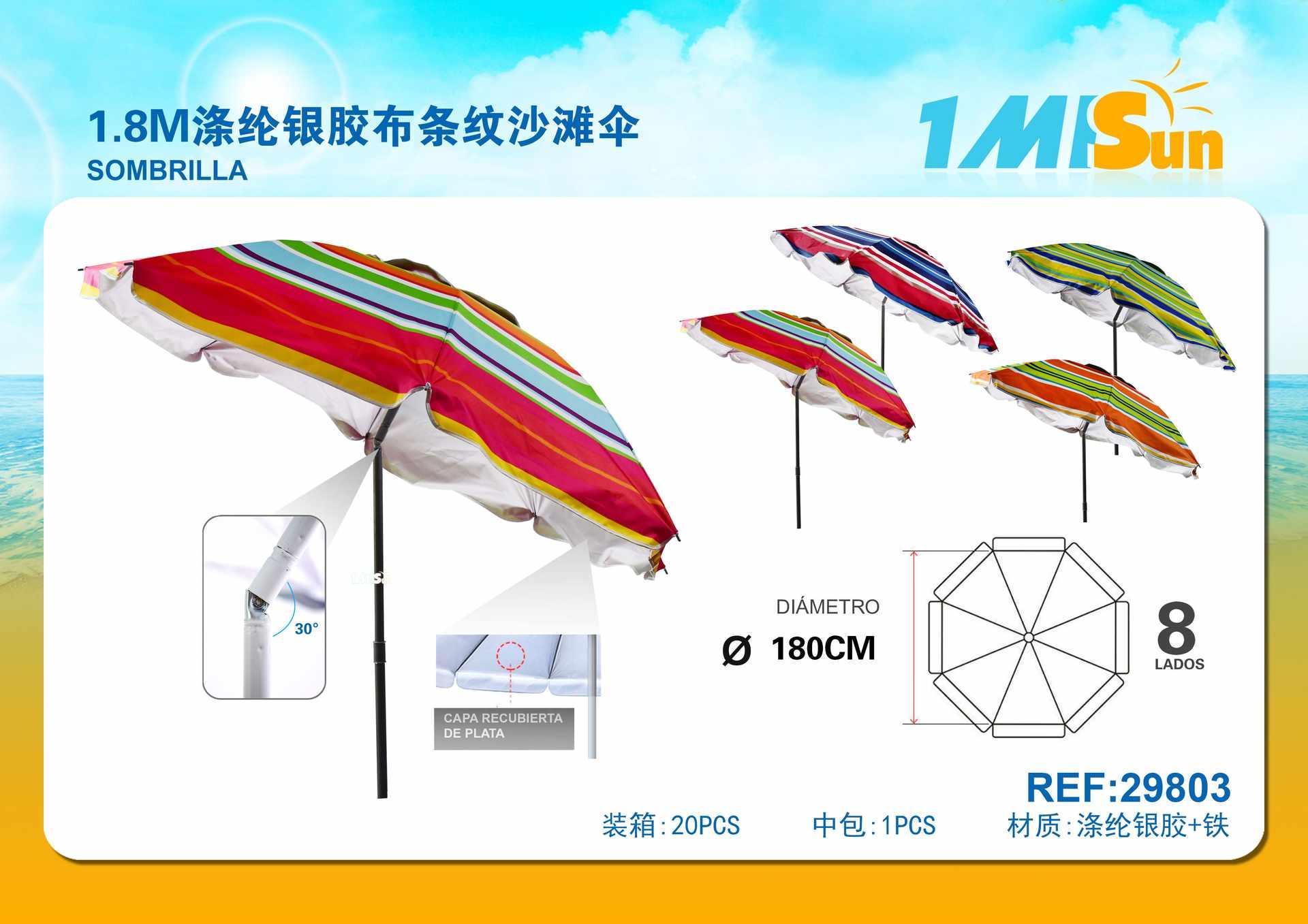 sombrillas de playa, 1,8 m, modelo 29803