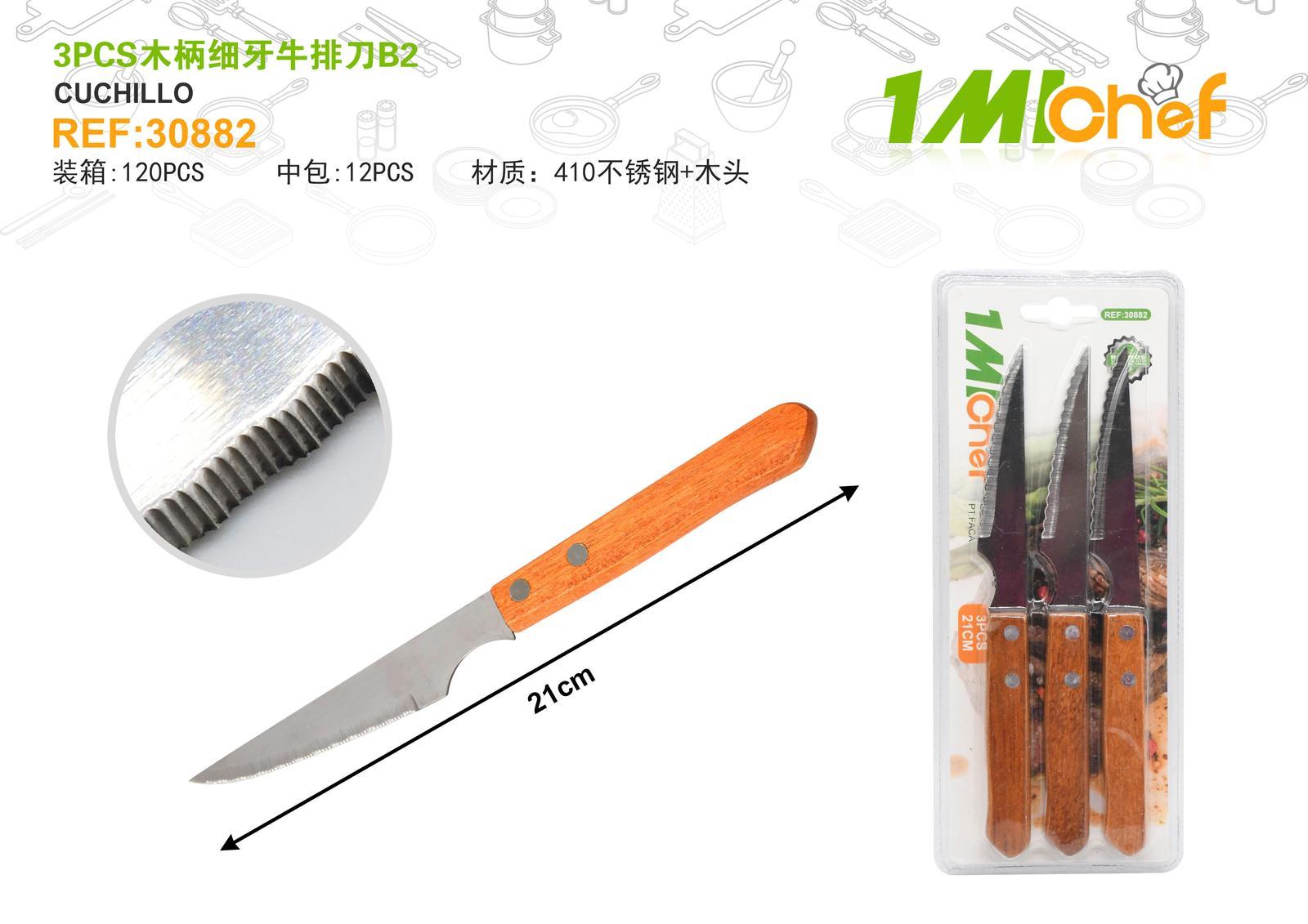 Cuchillo para carne, modelo B2, 3 piezas