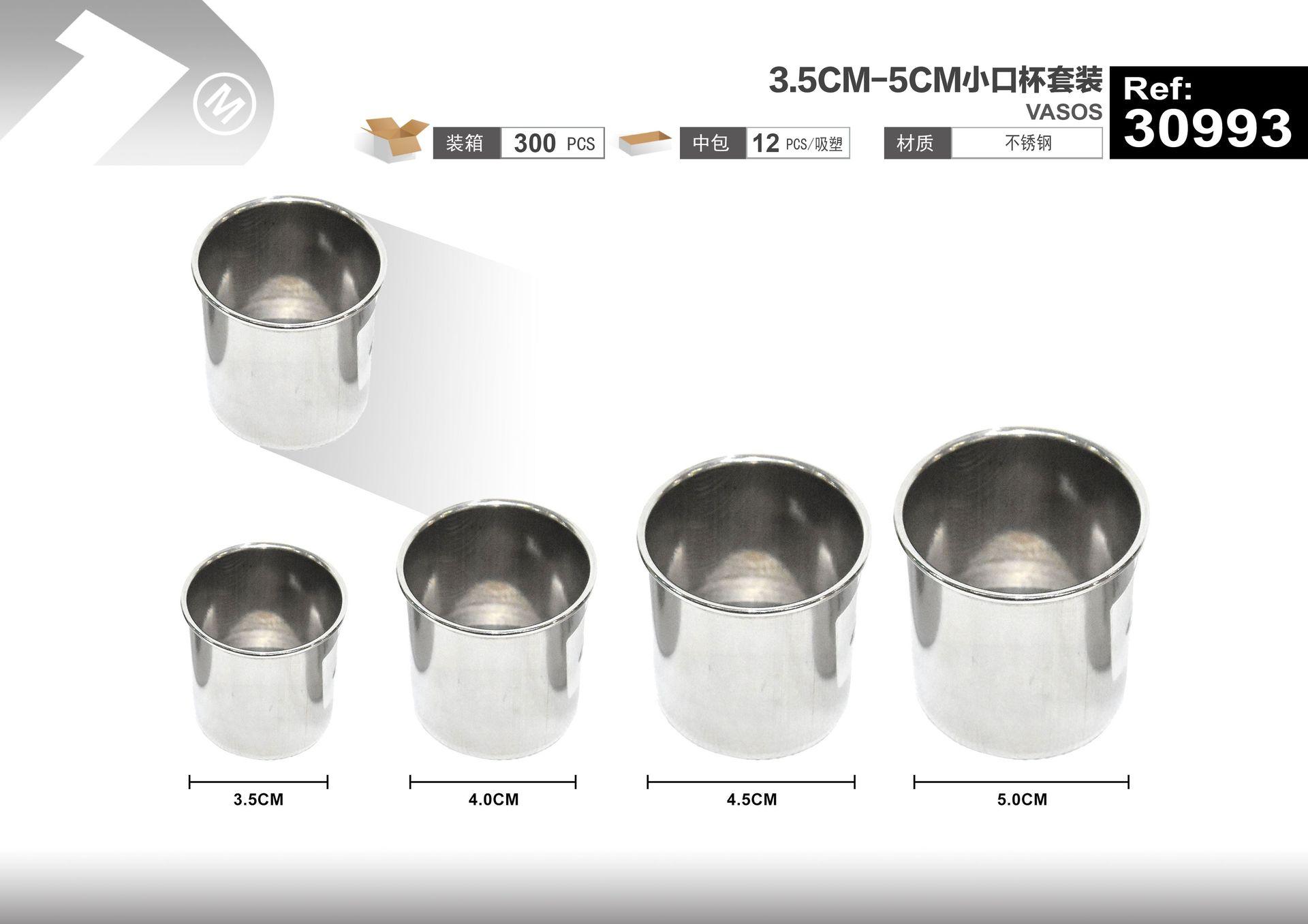 Vaso de acero inoxidable, 3,5 cm, 5 cm