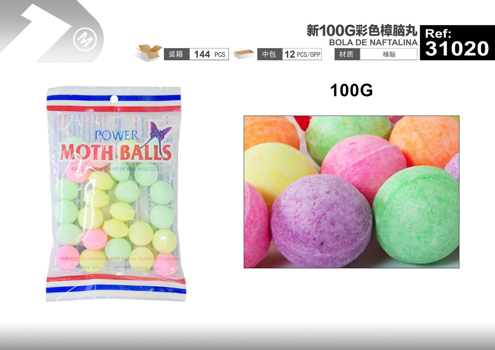 Bolas de alcanfor, 100 g, color multicolor