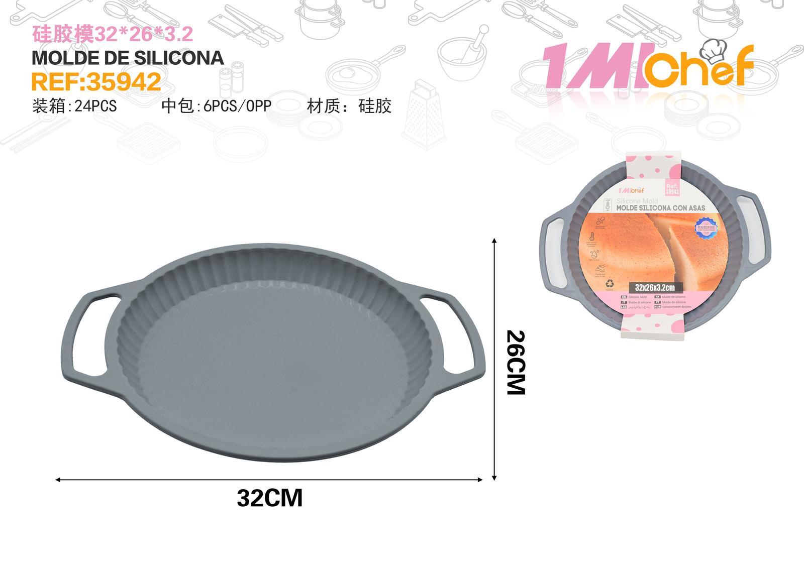 Molde de silicona para pastel, 32 × 26 × 3,2 cm