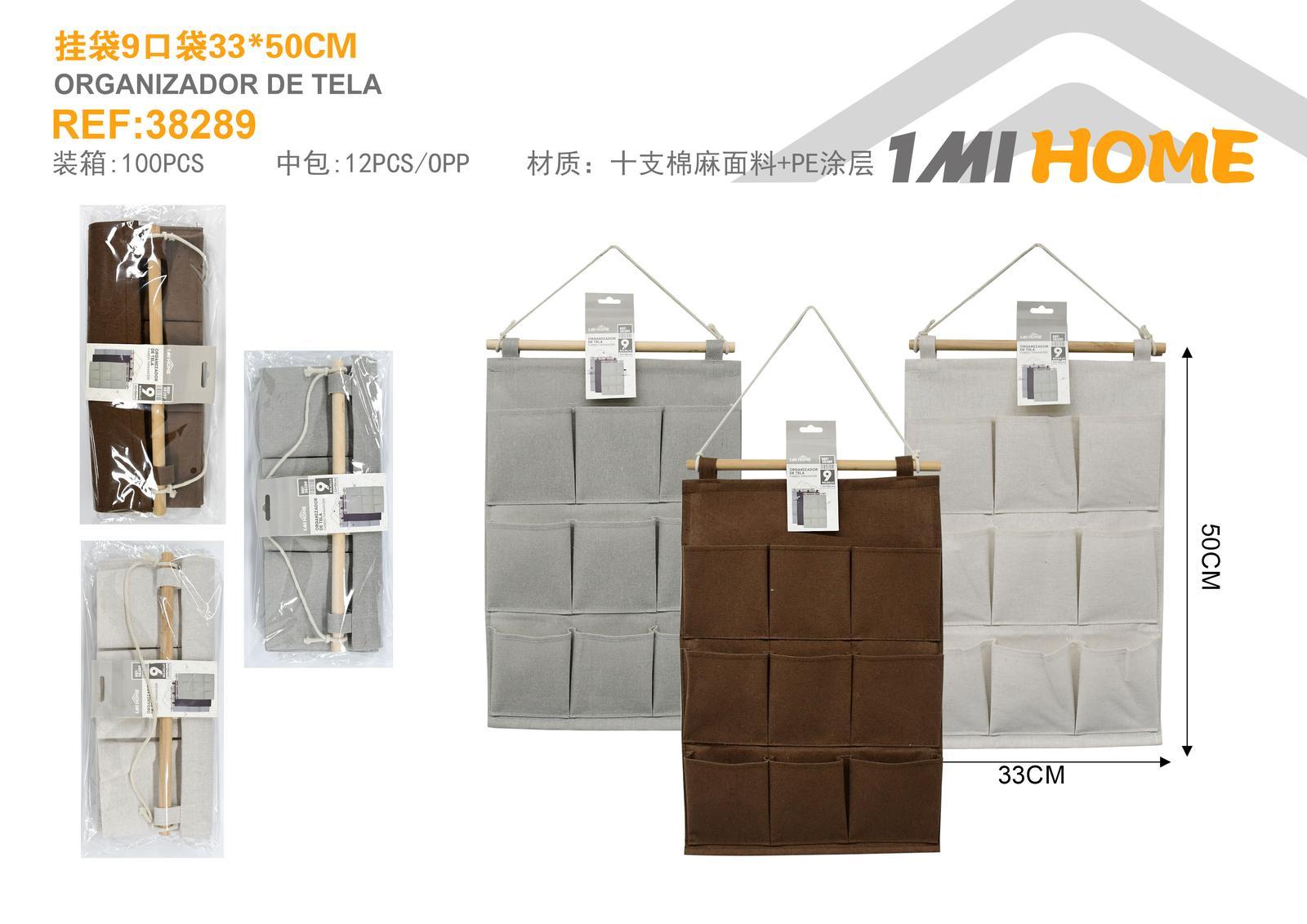 Bolsillo de tela para pared, 33 × 50 cm, modelo 38289