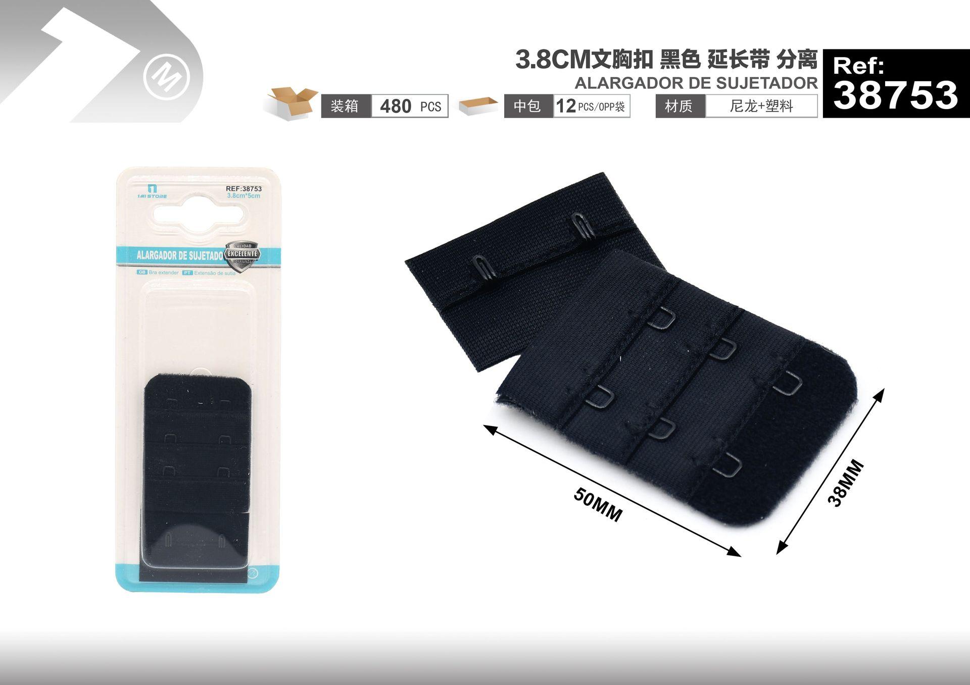 Accesorios para ropa interior, 3,8 cm, color negro, modelo 38753