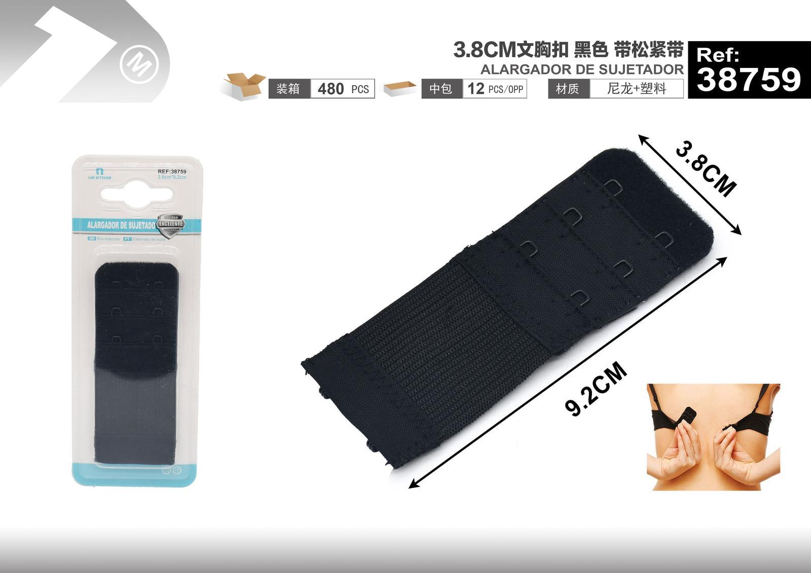 Accesorios para ropa interior, 3,8 cm, color negro, modelo 38759