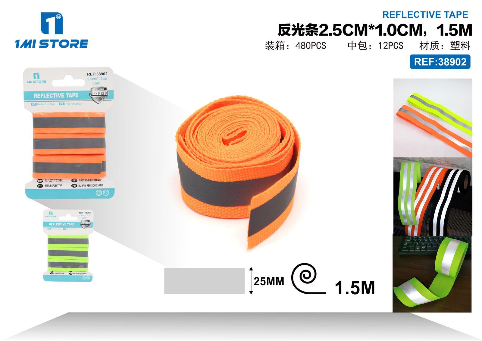 Cinta de gancho y bucle (velcro), 2,5 cm, 1,0 cm, 1,5 m