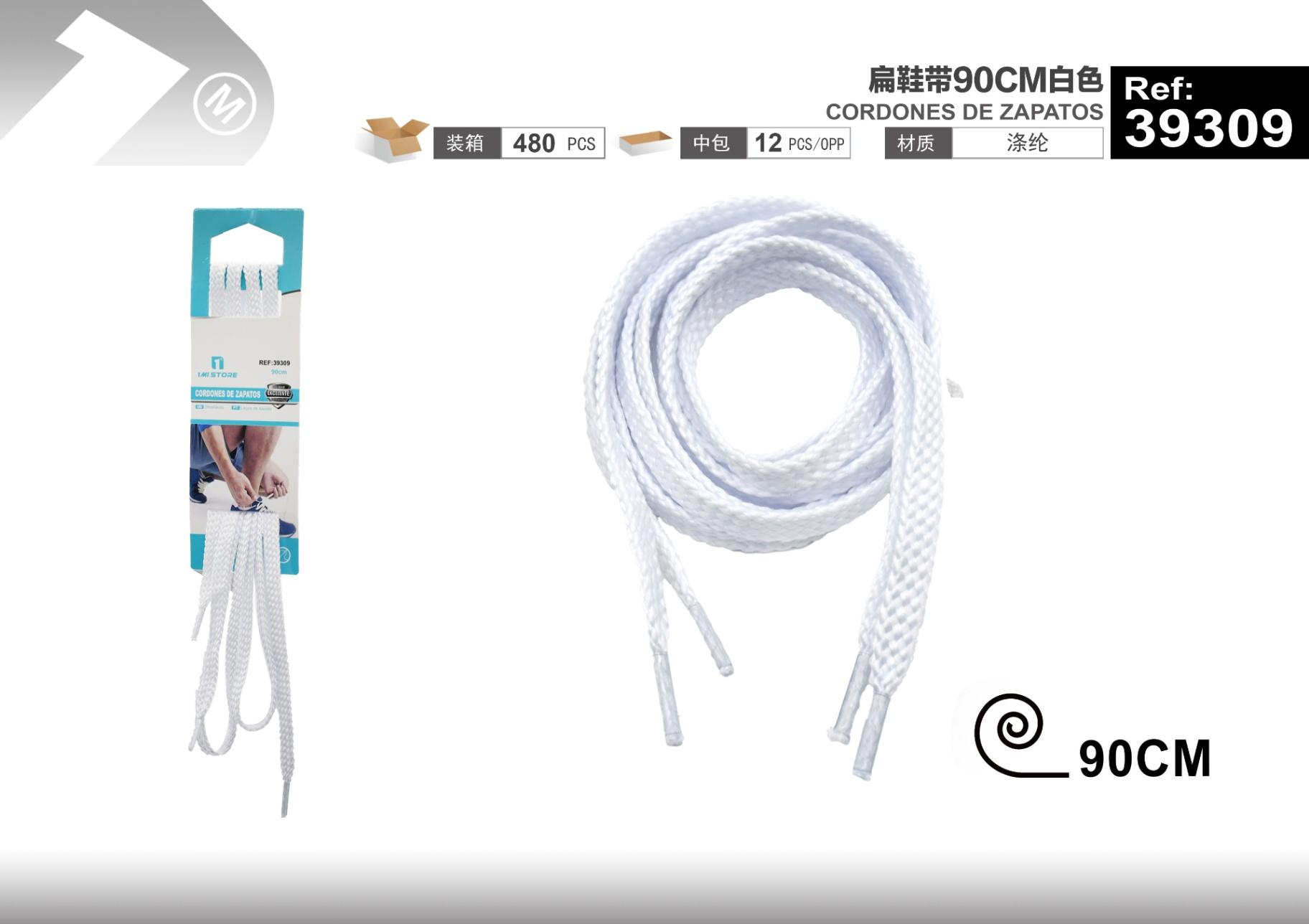 Cordones para zapatos, 90 cm, color blanco, modelo 39309