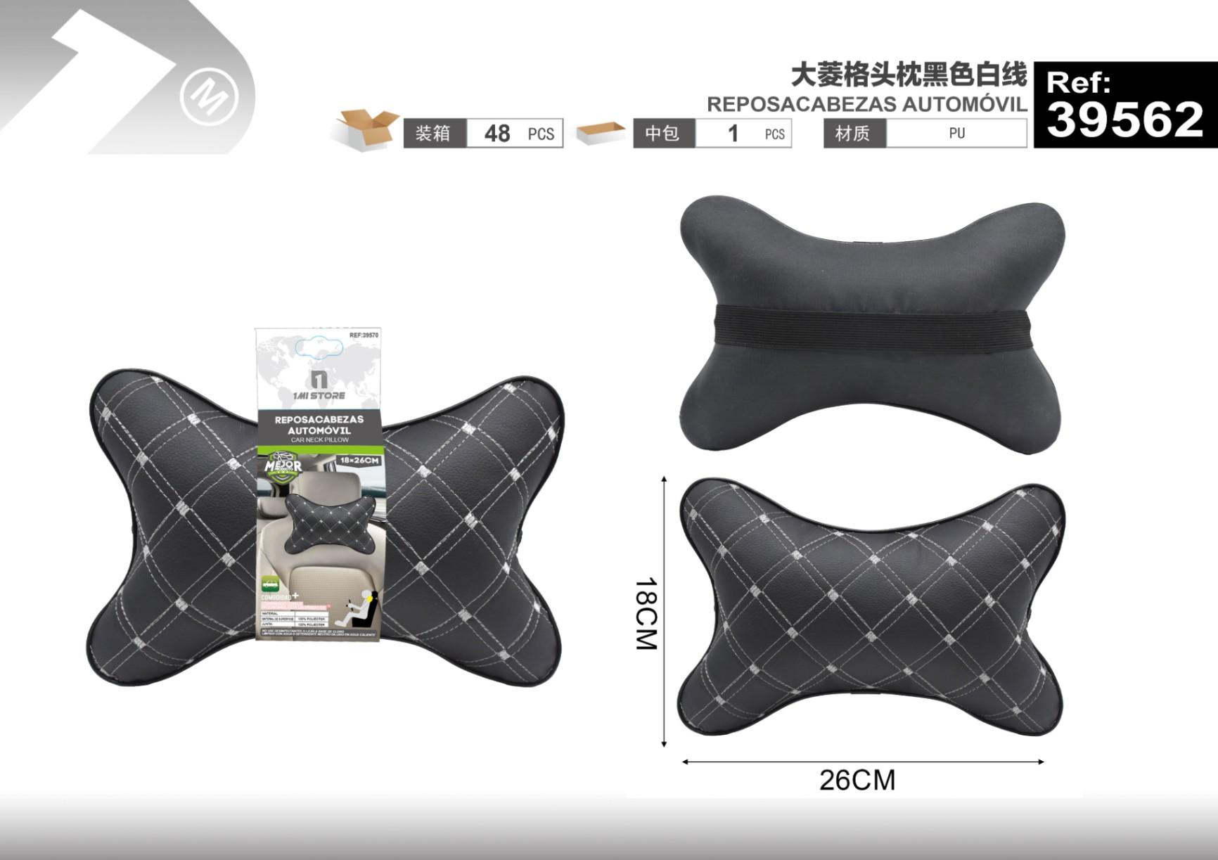 Almohada para el cuello y soporte lumbar para el coche., colores negro y blanco