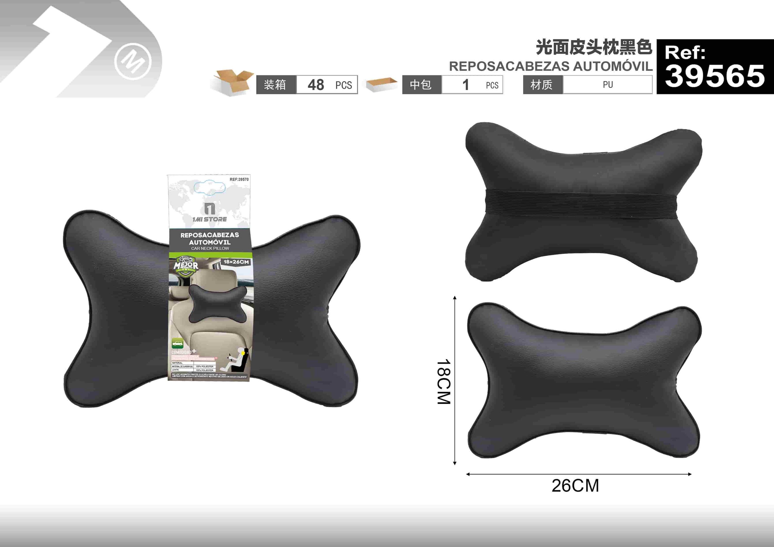 Almohada para el cuello y soporte lumbar para el coche., color negro, modelo 39565