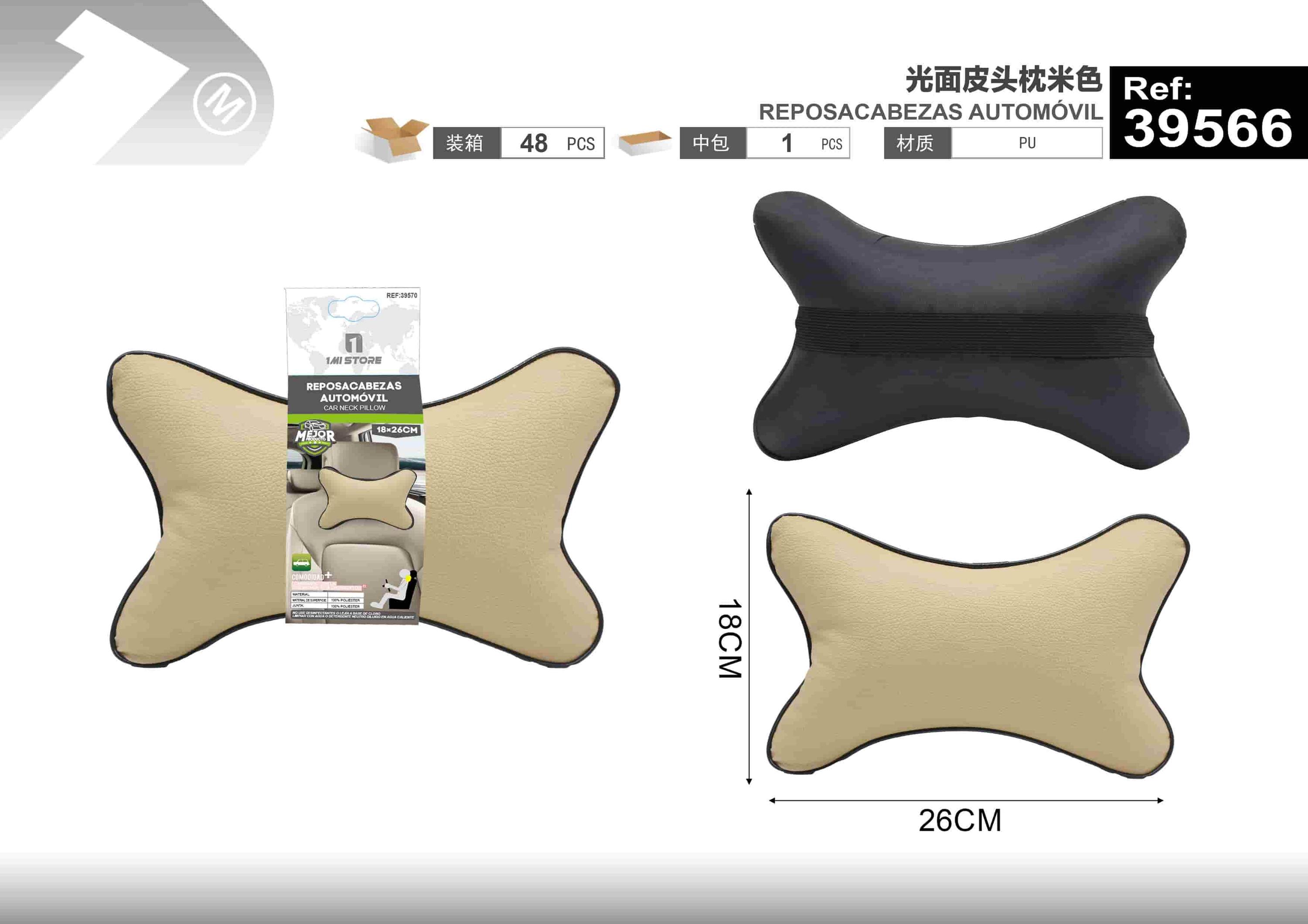 Almohada para el cuello y soporte lumbar para el coche., color beige