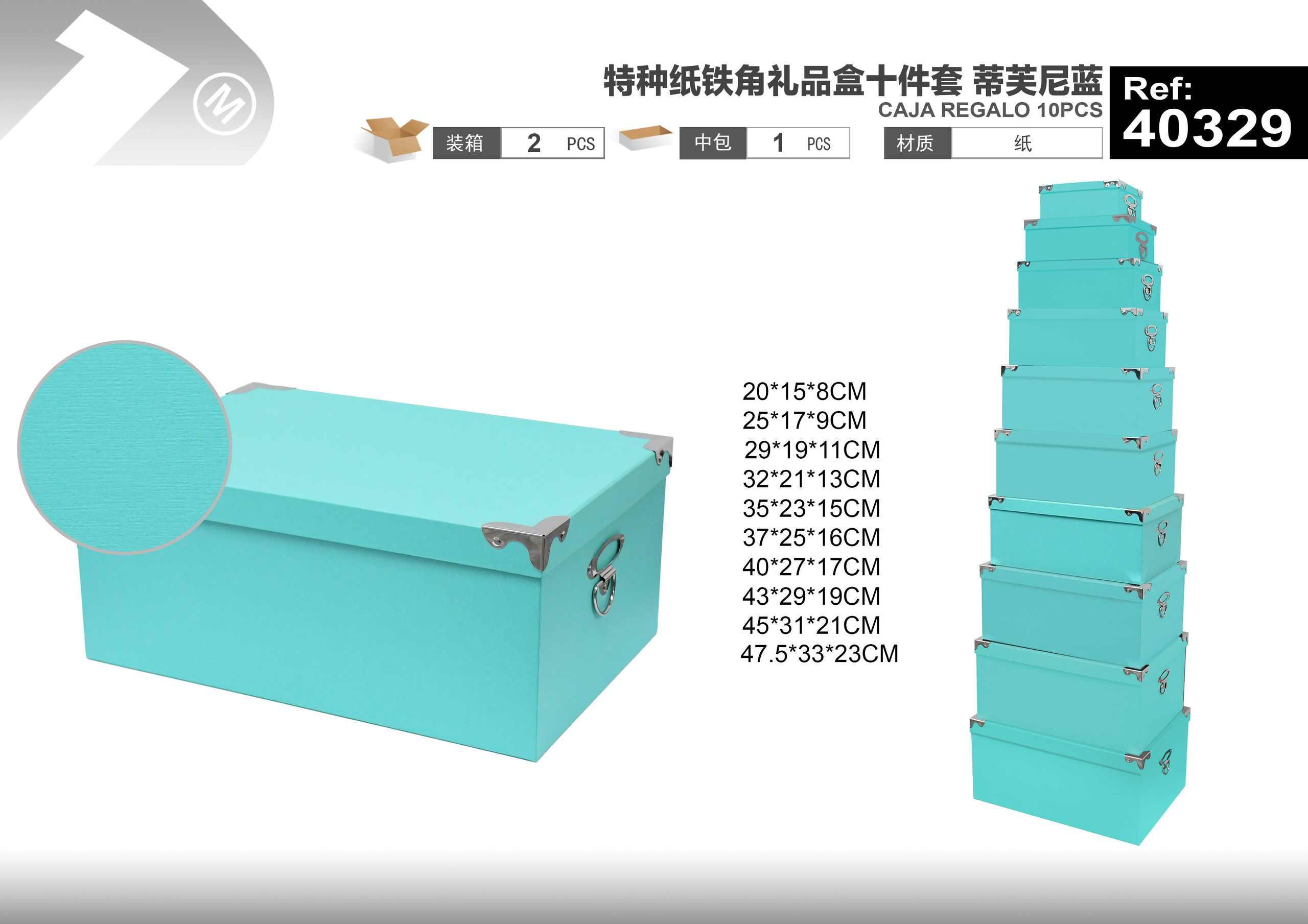 caja de regalo, color azul, modelo 40329