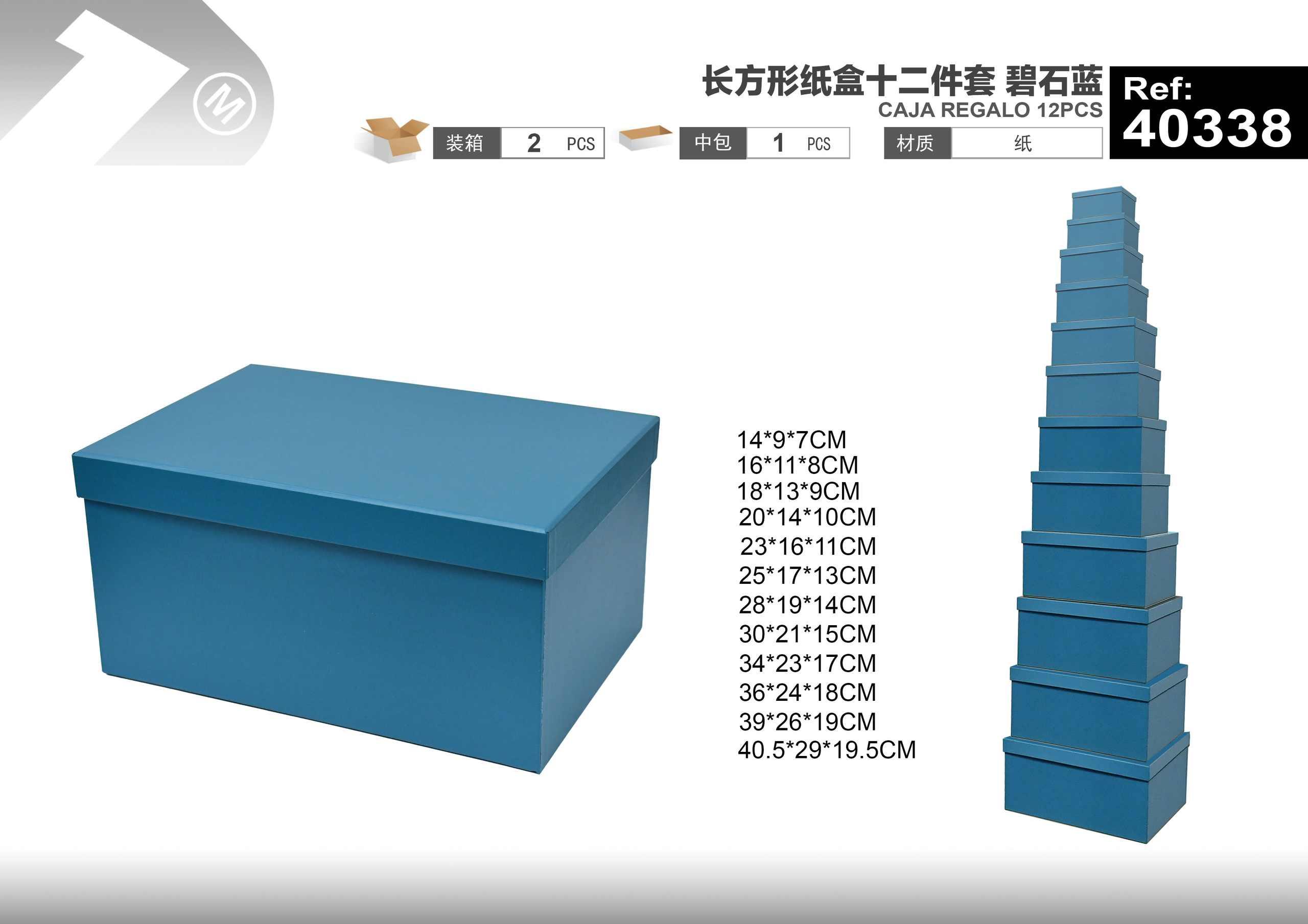 caja de regalo, color azul, modelo 40338