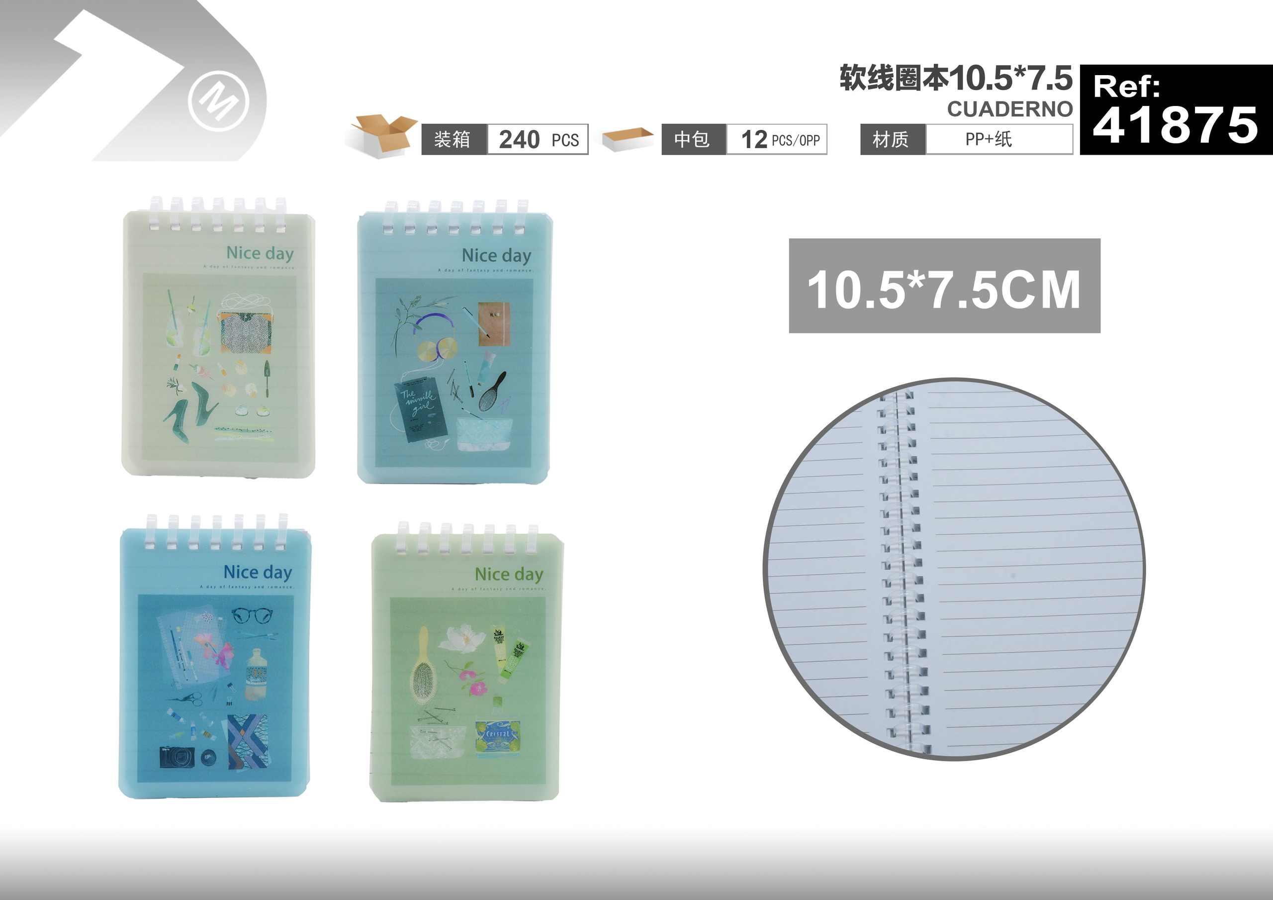 Cuaderno de bobina, 10,5 × 7,5, modelo 41875