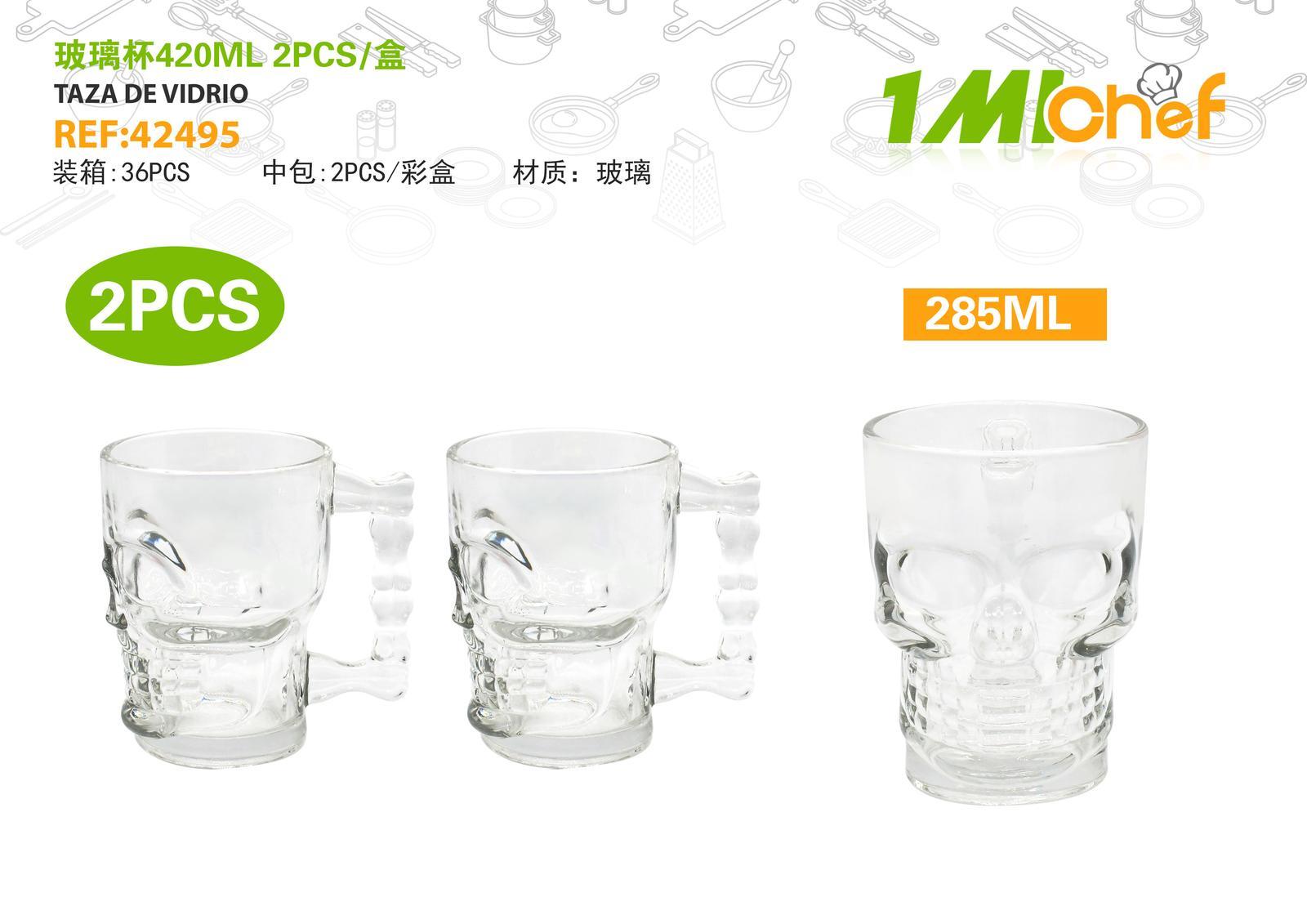 Vaso de vidrio, 420 ml, 2 piezas