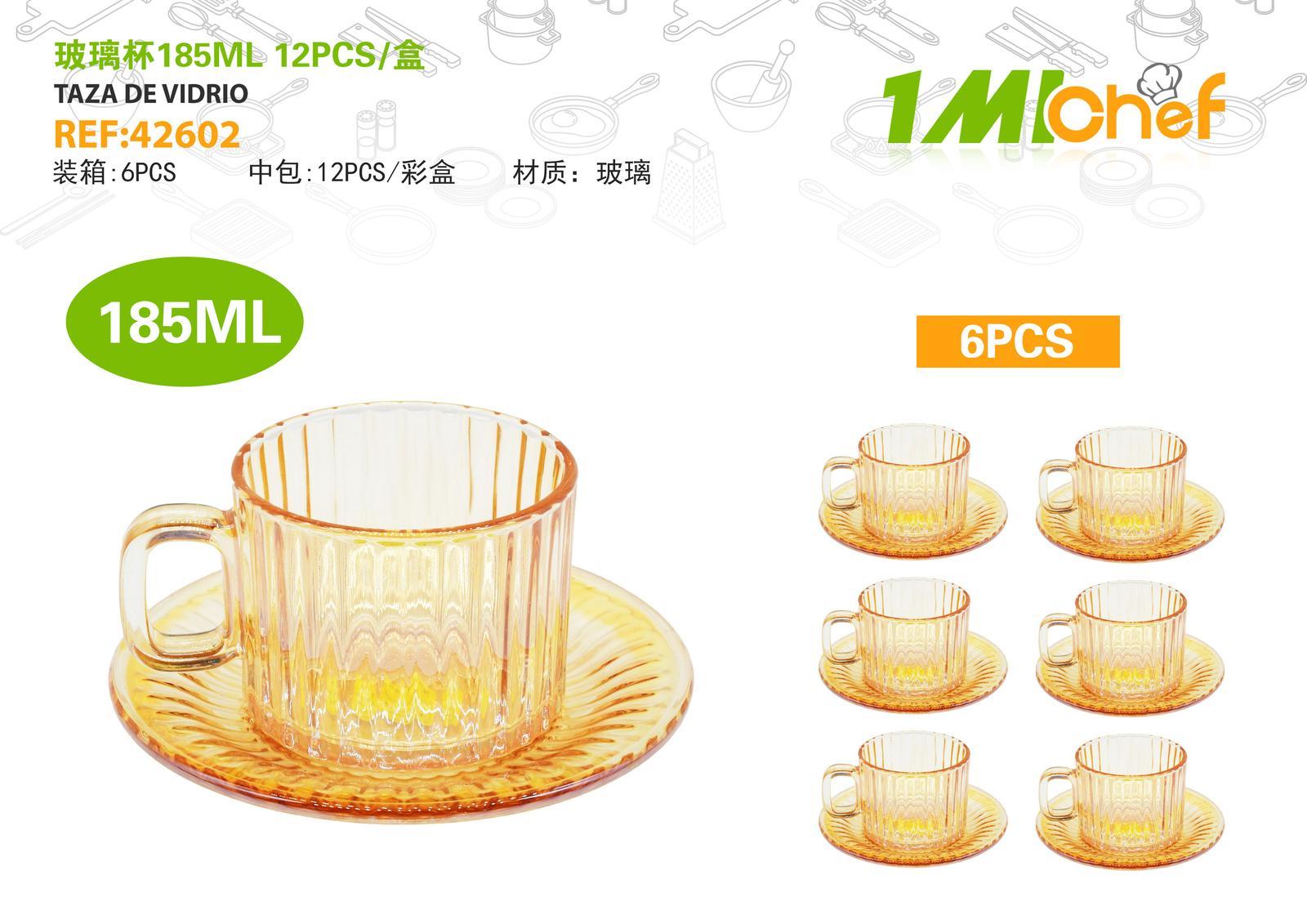Vaso de vidrio, 185 ml, 12 piezas, ref. 42602