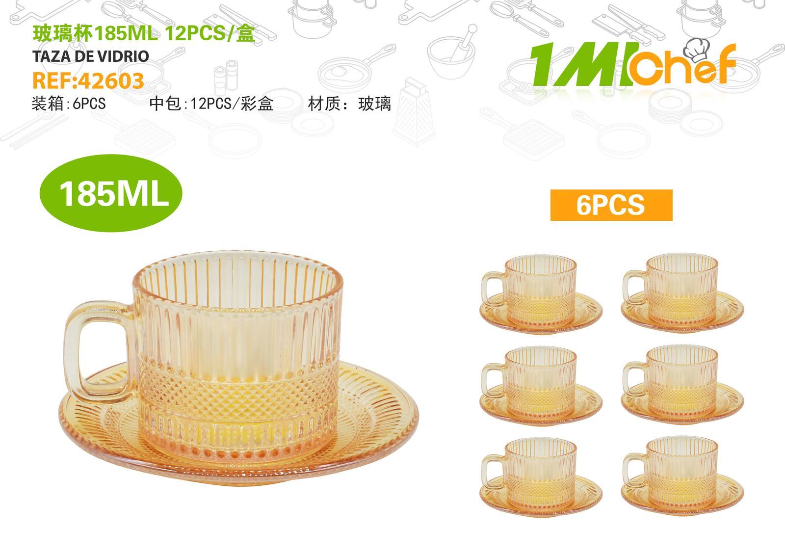 Vaso de vidrio, 185 ml, 12 piezas, ref. 42603