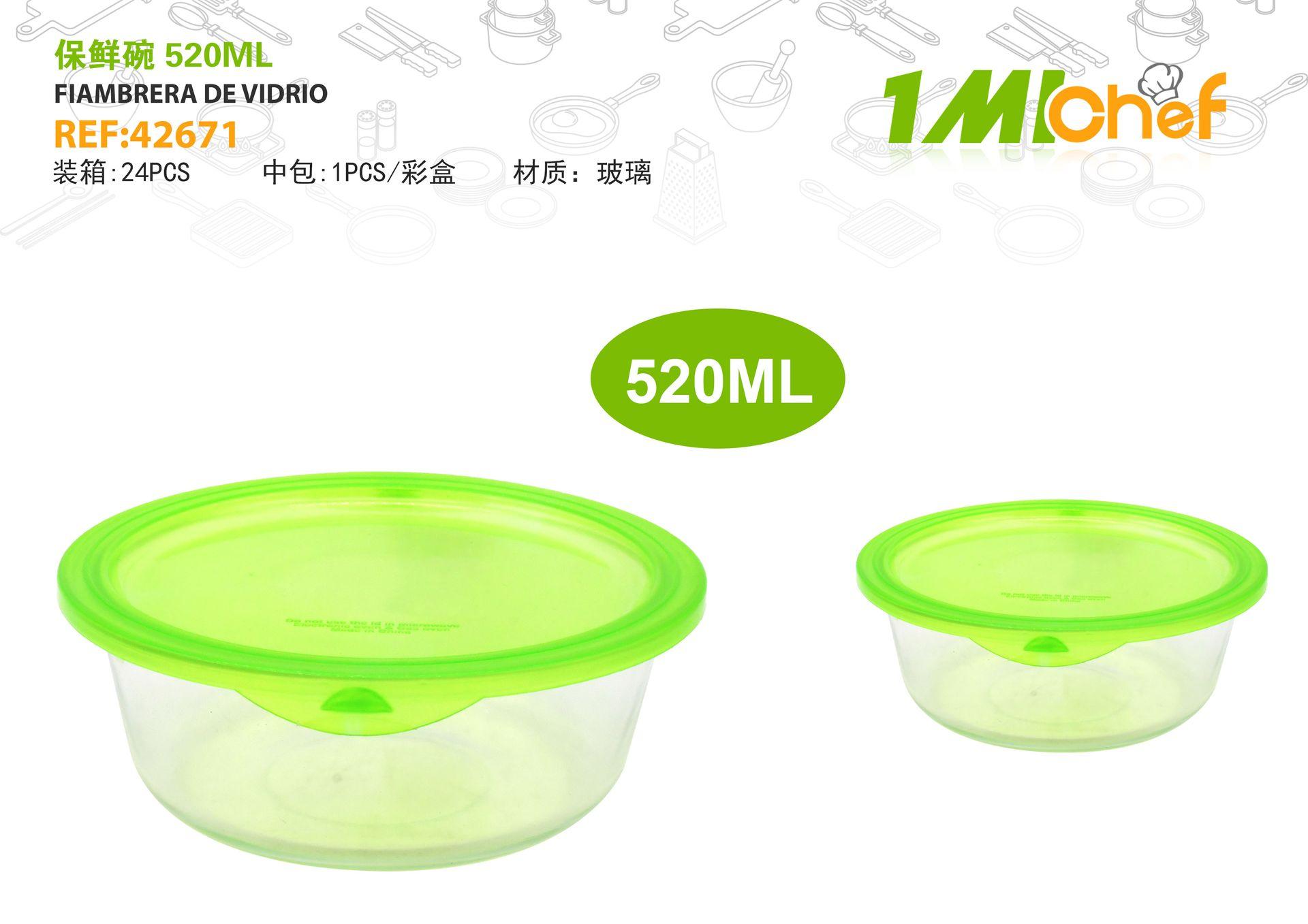 Recipiente para almacenar alimentos, 520 ml, 2 piezas