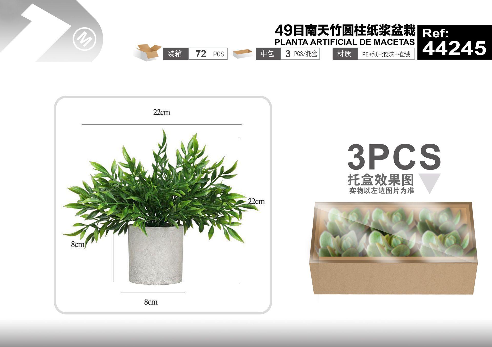 Plantas y césped decorativos, 22 cm, modelo 44245