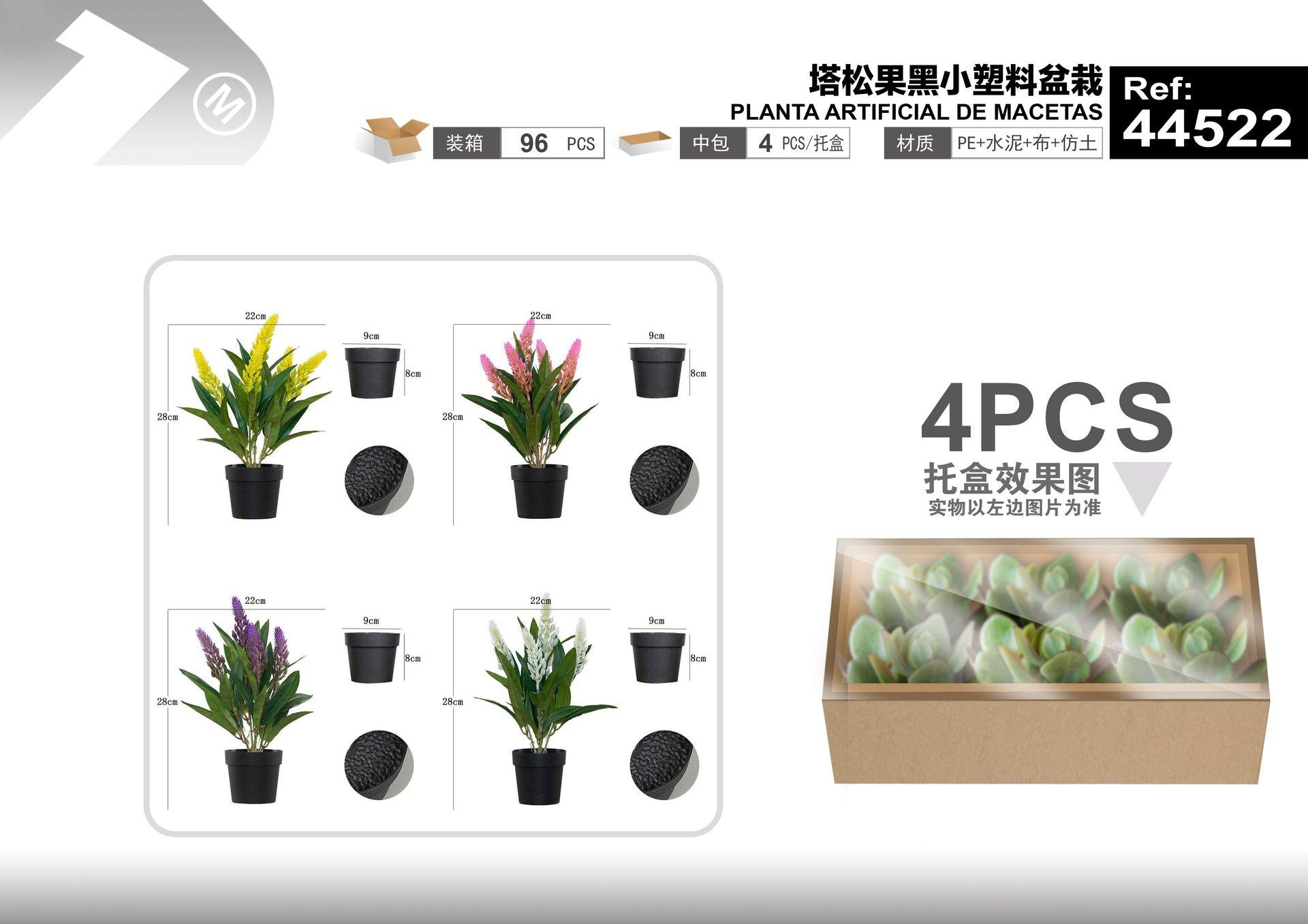Plantas y césped decorativos, 22 cm, 28 cm, color negro, modelo 44522