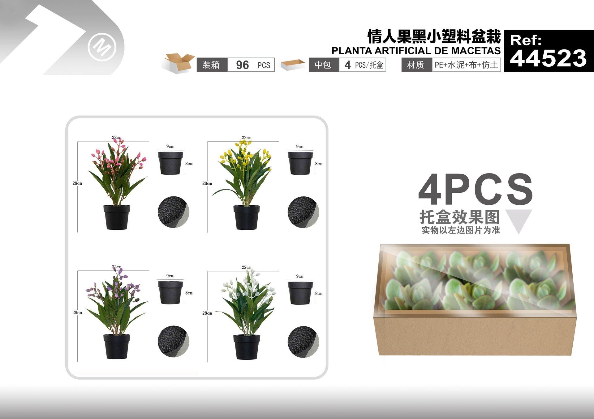 Plantas y césped decorativos, 22 cm, 28 cm, color negro, modelo 44523