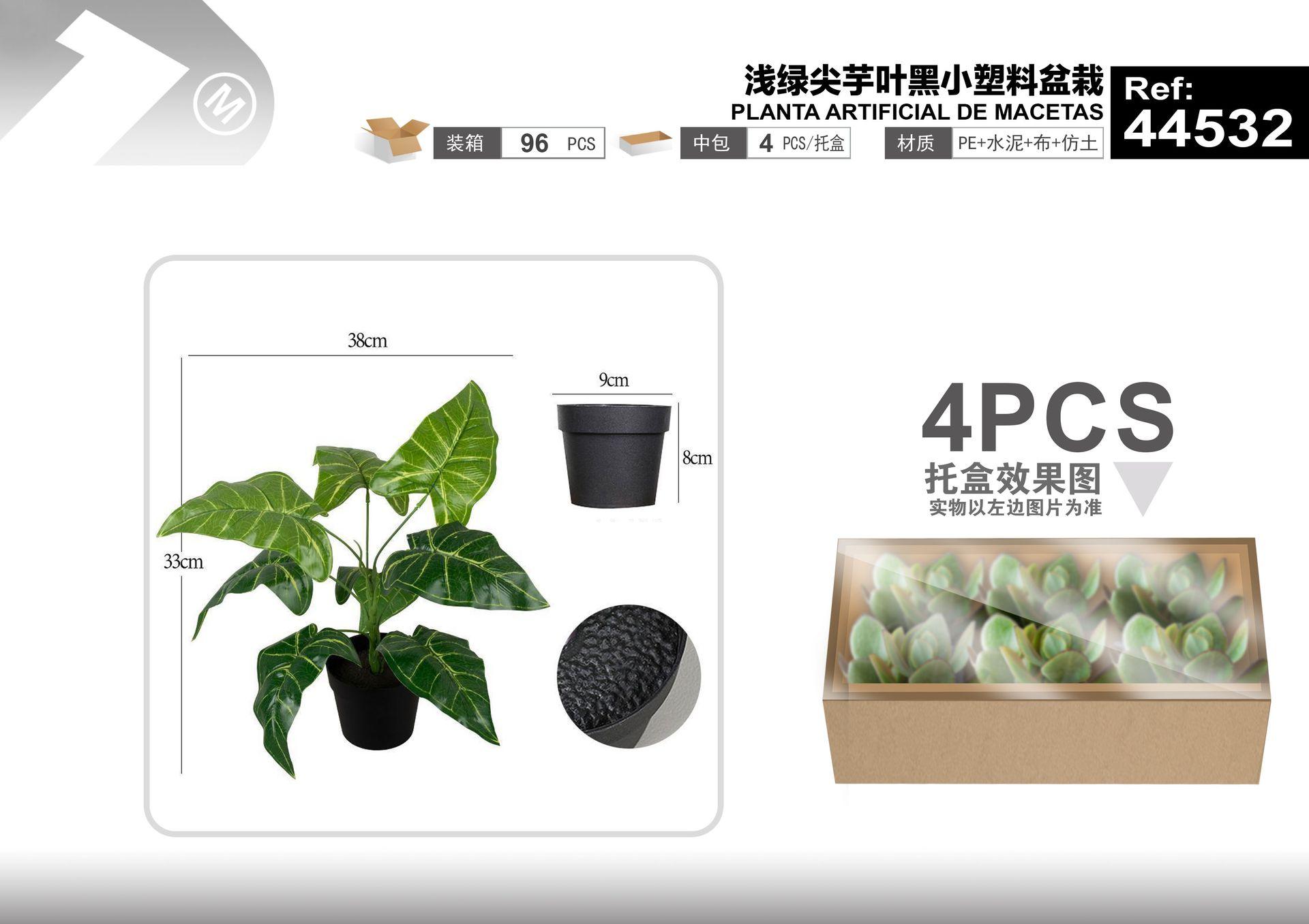 Plantas y césped decorativos, 38 cm, 33 cm, colores verde y negro, modelo 44532