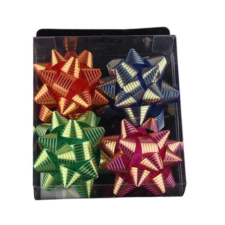 Flor estrella hecha a mano, 7,5 cm, 4 piezas, modelo 45498