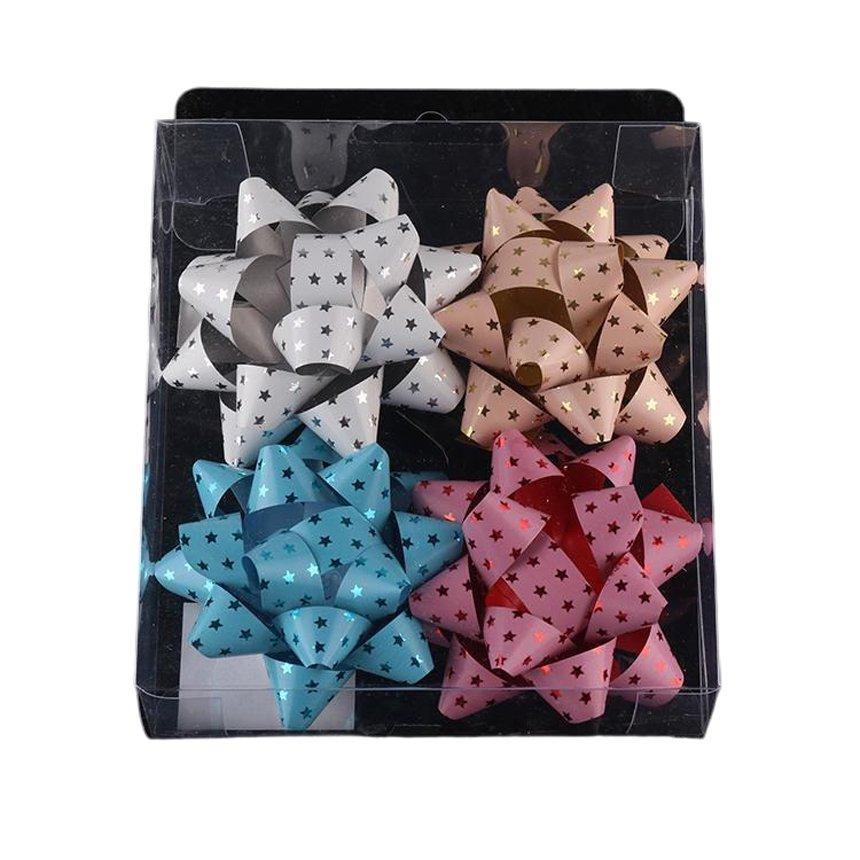 Flor estrella hecha a mano, 7,5 cm, 4 piezas, modelo 45500
