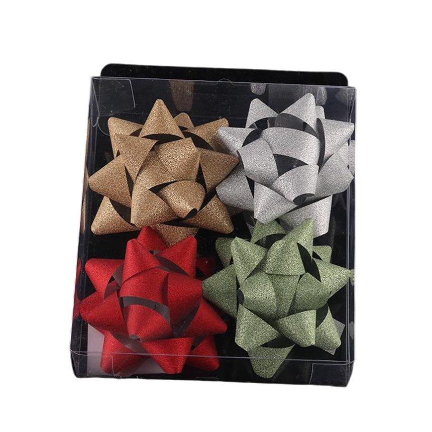 Flor estrella hecha a mano, 7,5 cm, 4 piezas, modelo 45502