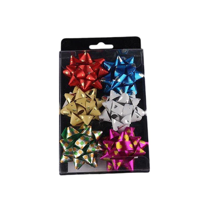 Flor estrella hecha a mano, 5 cm, 6 piezas, modelo 45509
