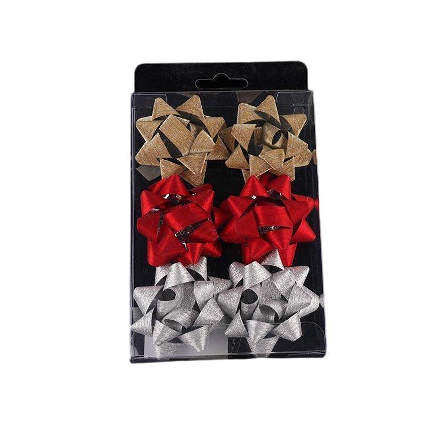 Flor estrella hecha a mano, 5 cm, 6 piezas, modelo 45510