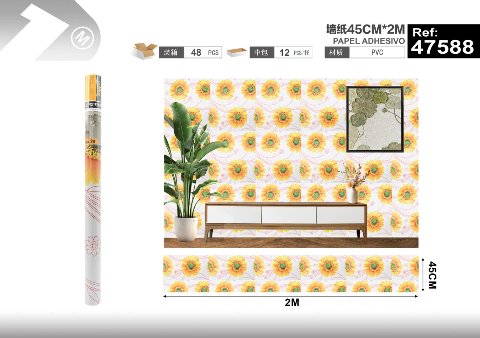Papel tapiz decorativo, 45 cm, 2 m, modelo 47588