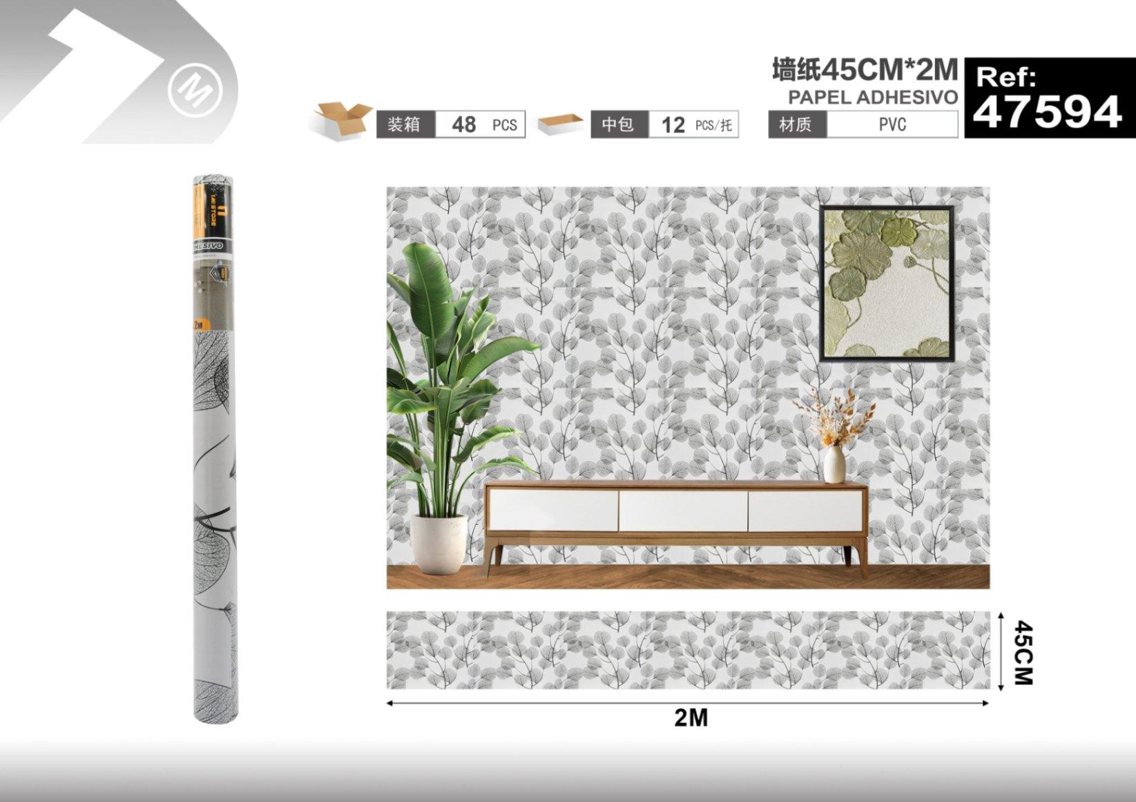Papel tapiz decorativo, 45 cm, 2 m, modelo 47594