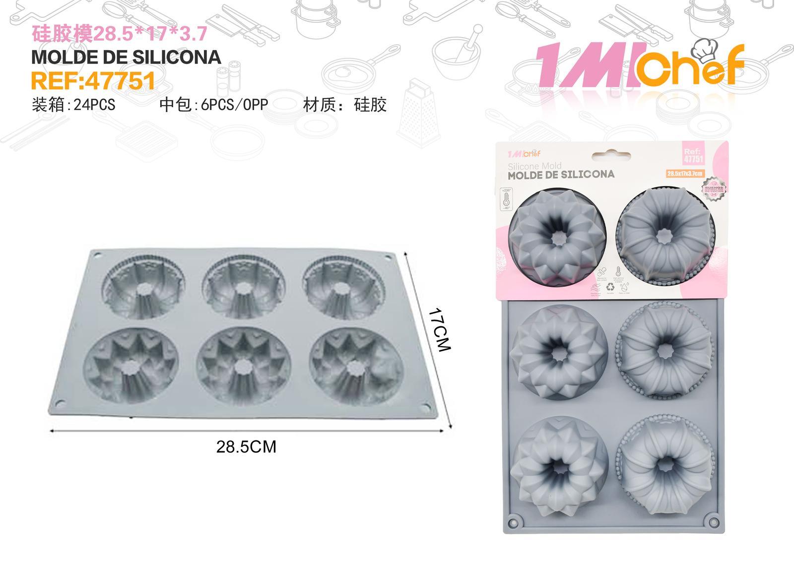 Molde de silicona para pastel, 21,5 × 10 × 1,7 cm