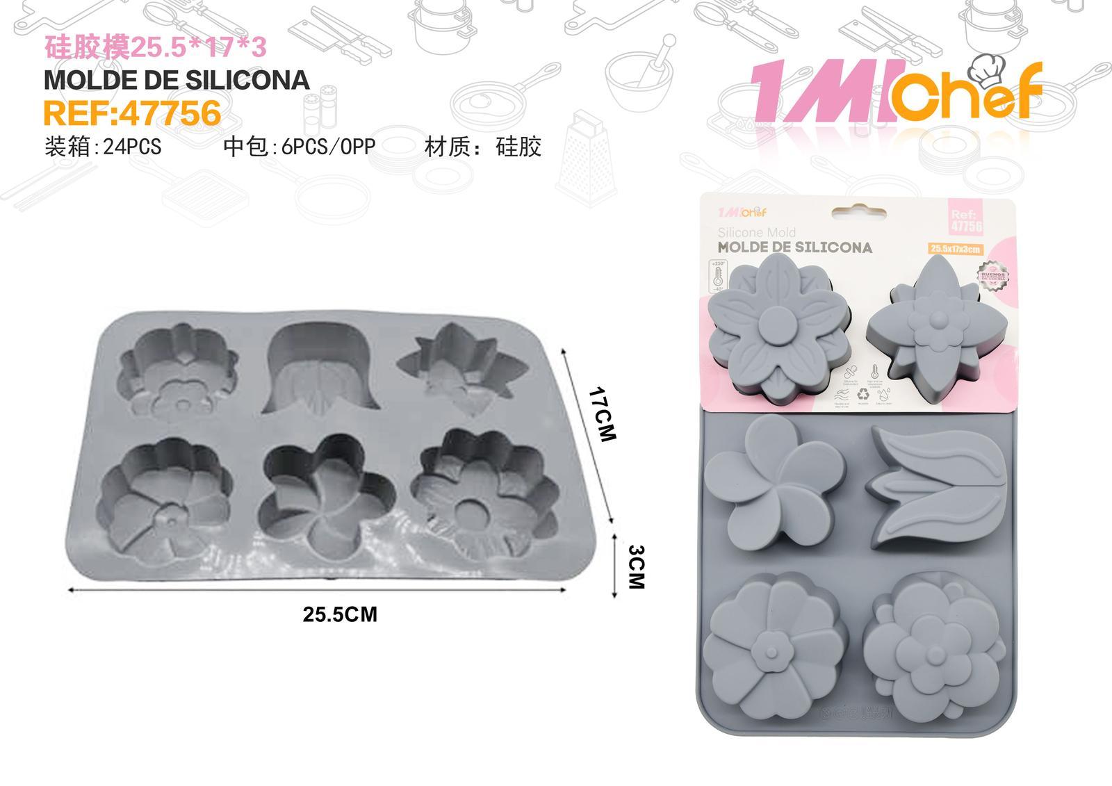Molde de silicona para pastel, 21,3 × 10,8 × 1,5 cm