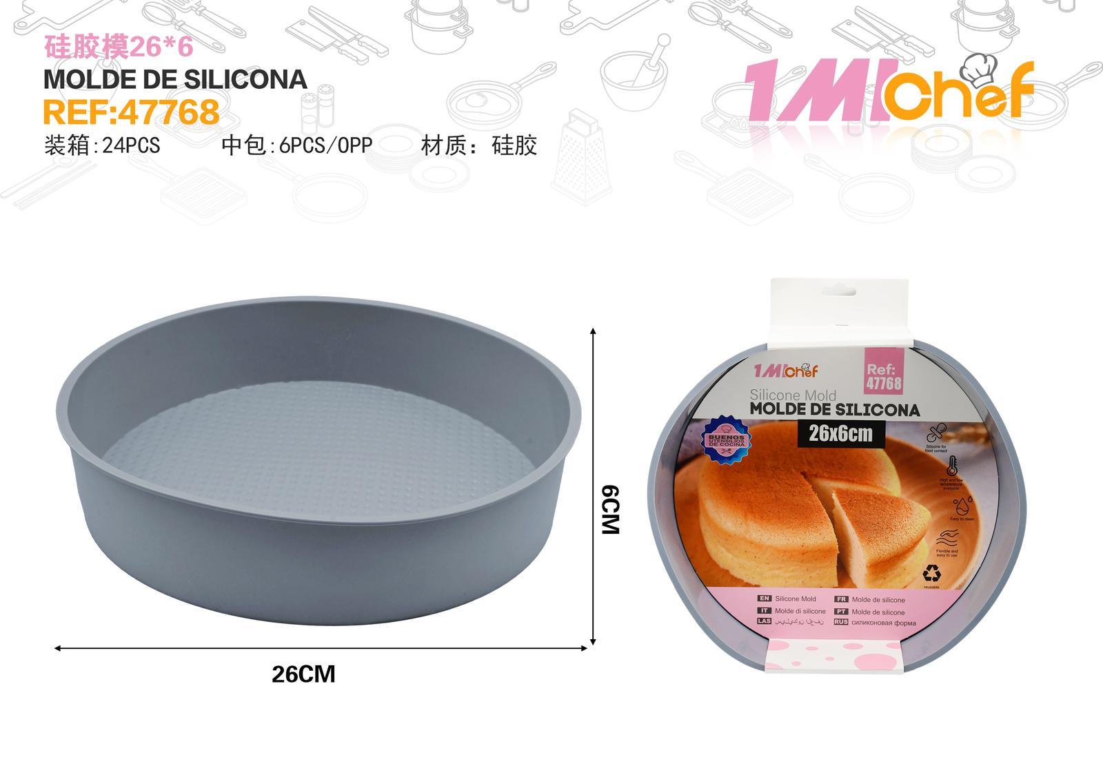 Molde de silicona para pastel, 26 × 25,5 × 6 cm