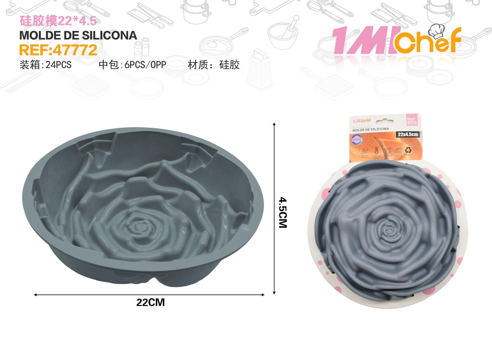 Molde de silicona para pastel, 22 × 4,5 cm