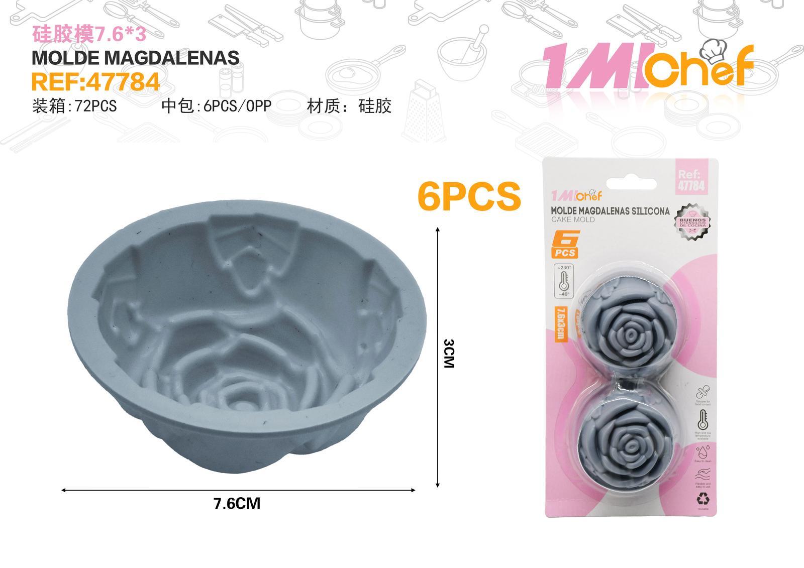 Molde de silicona para pastel, 7,6 × 3 cm