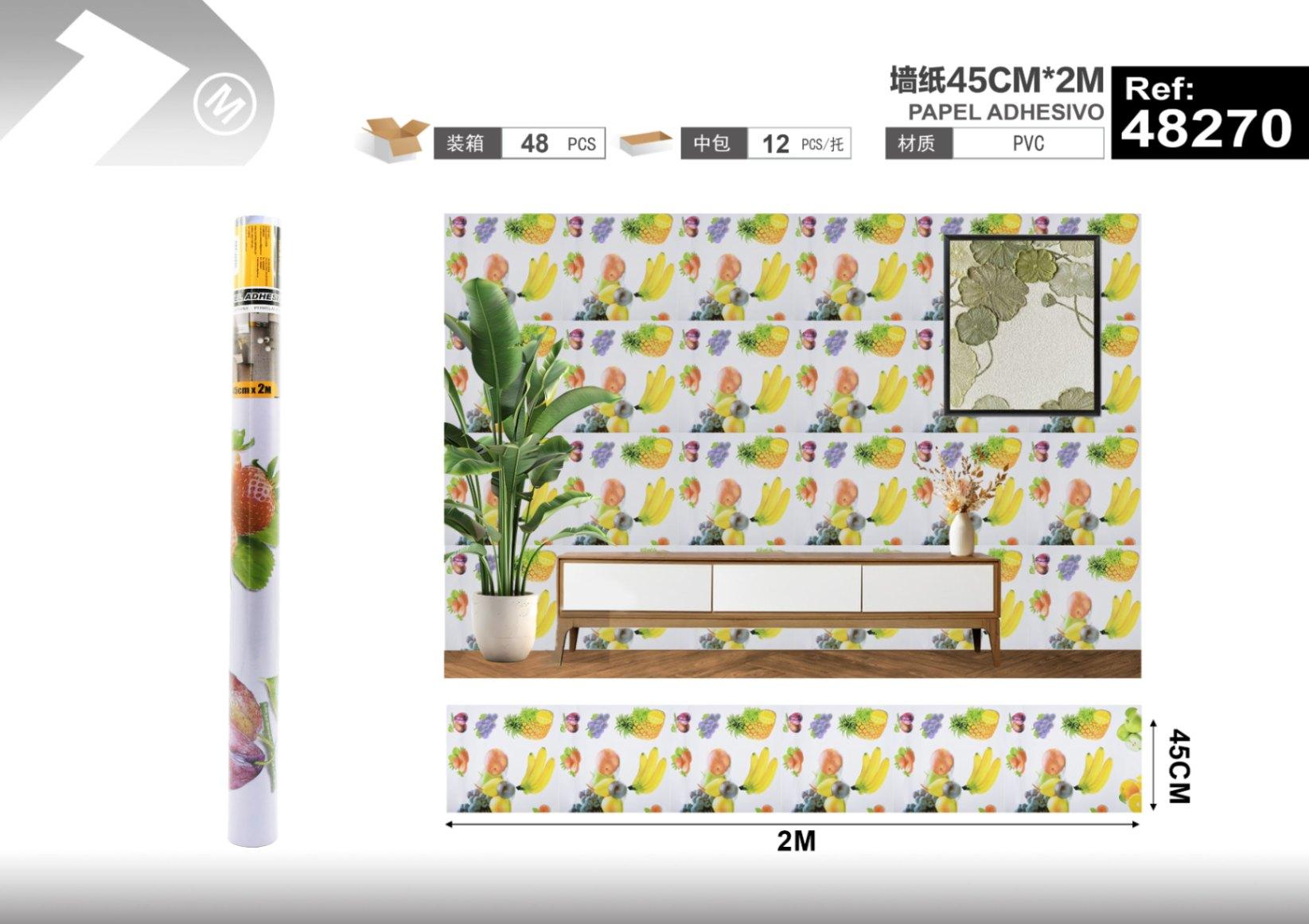 Papel tapiz decorativo, 45 cm, 2 m, modelo 48270