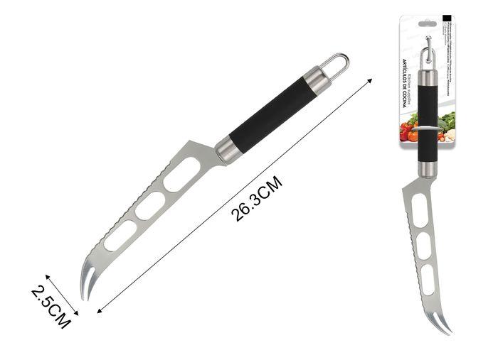 Cuchillo para queso, 26,3 × 2,5 cm, color negro