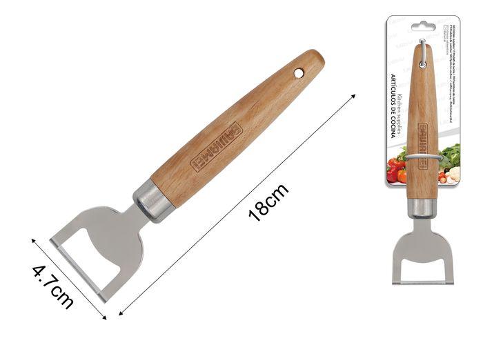 Utensilios de acero inoxidable con mango de madera, 18 × 4,7 × 2,5 cm