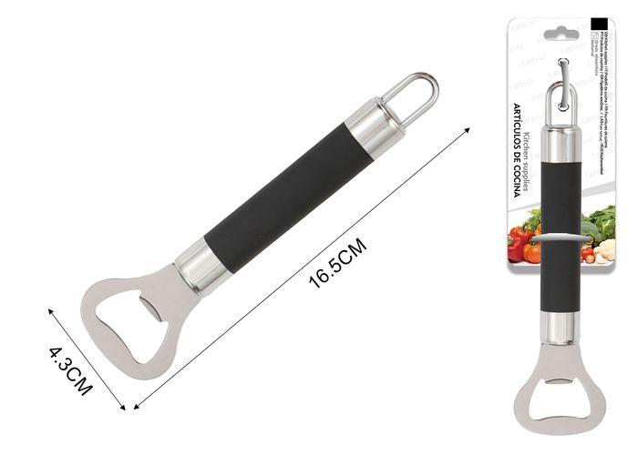 Abridor para botellas de refresco, 16,5 × 4,3 × 2 cm, color negro