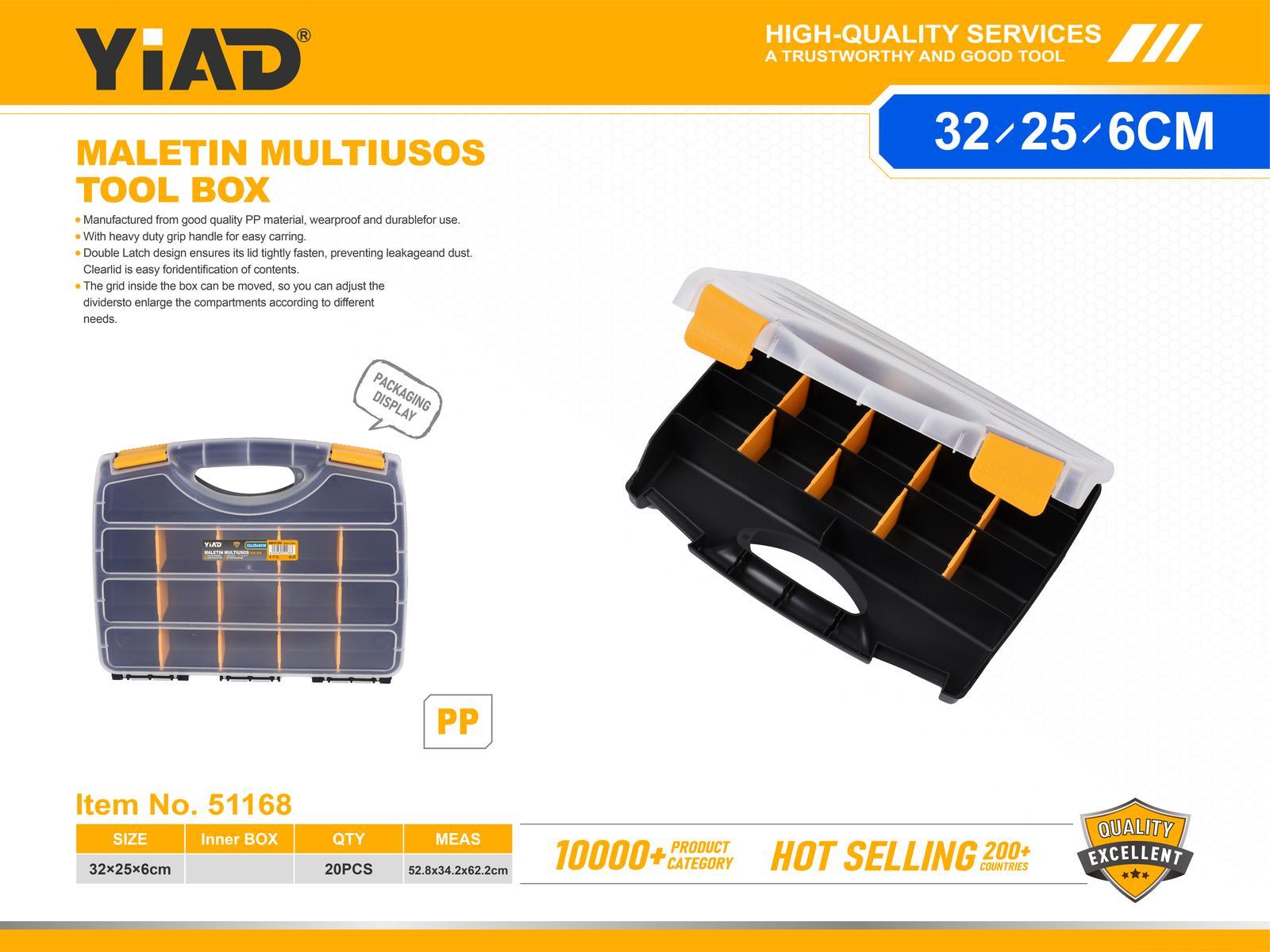Caja de herramientas, modelo G-320, 32 × 25,5 × 6