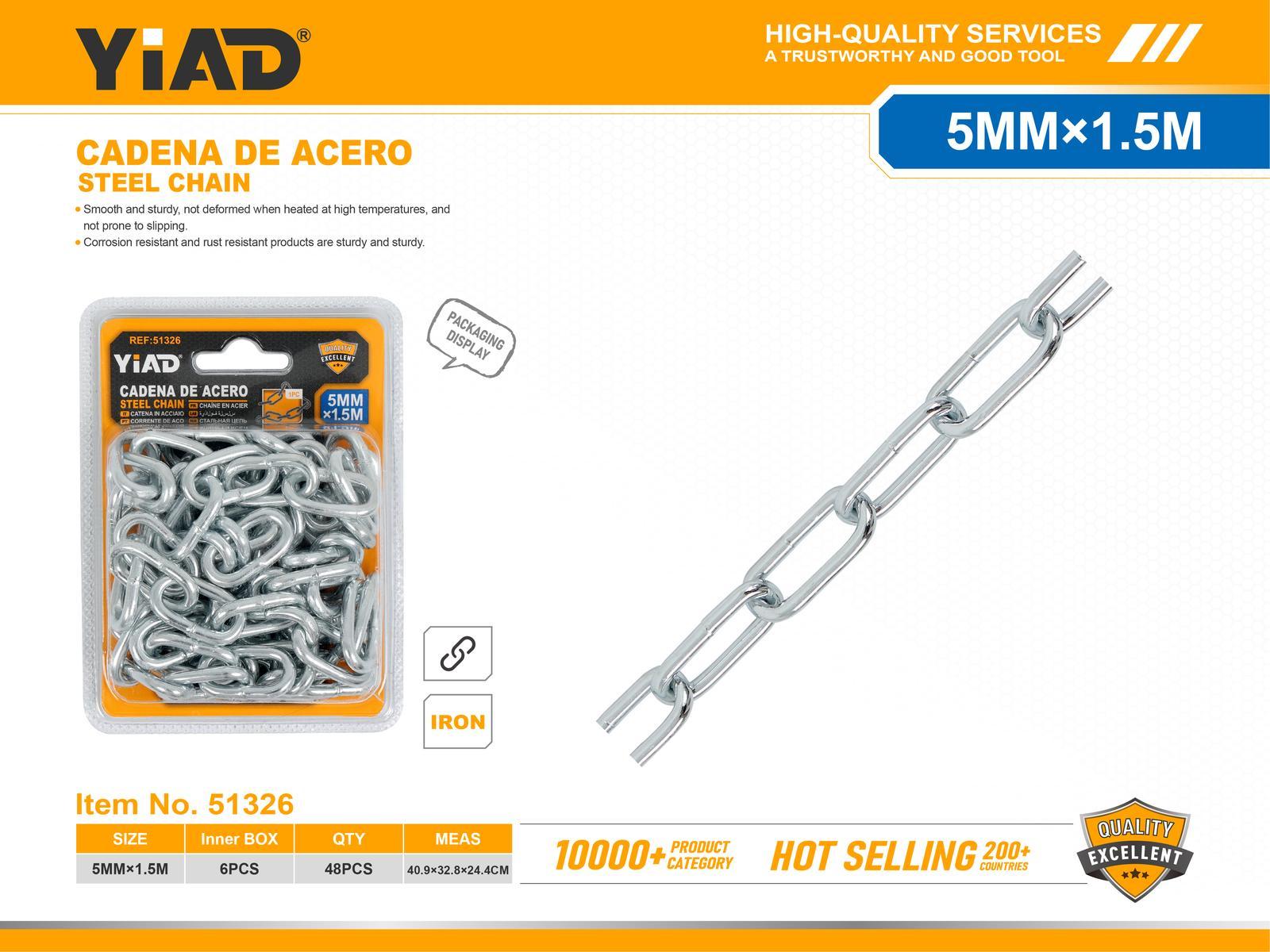 Cadenas, 5 mm, 1,5 m