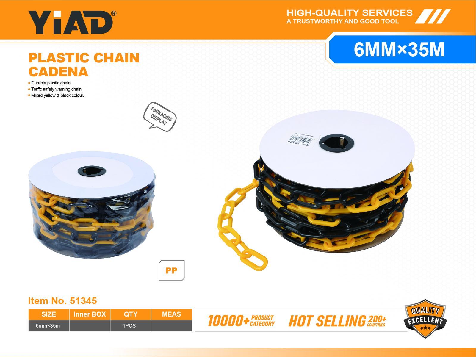 Cadenas, 6 mm, 35 m, colores amarillo y negro
