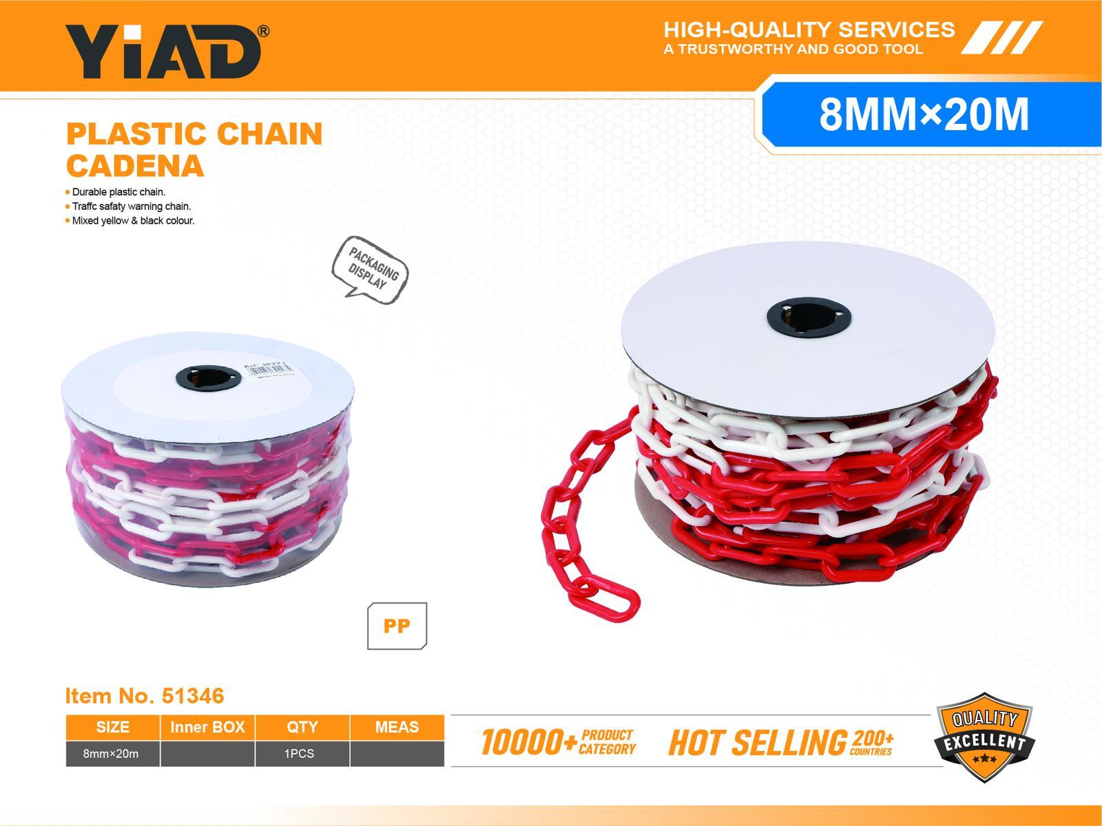 Cadenas, 8 mm, 20 m, colores rojo y blanco