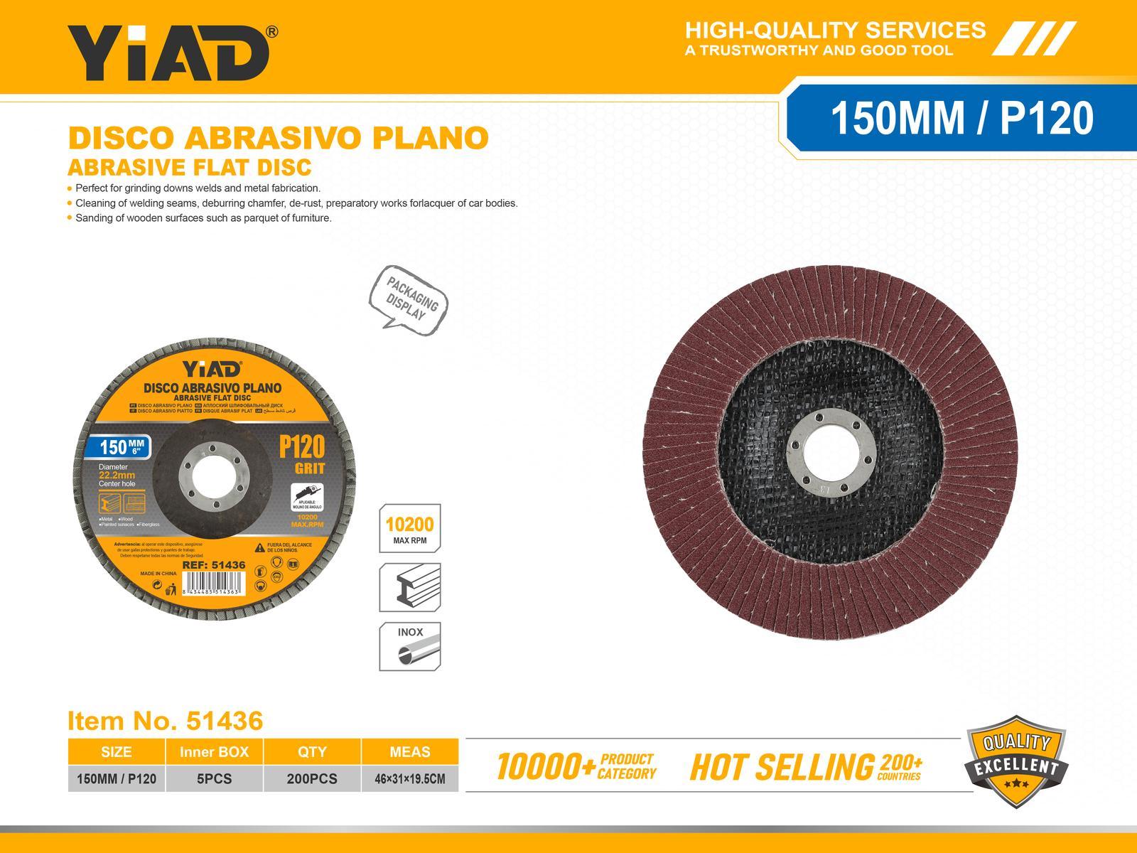 Serie de herramientas de desbaste, modelo P120, 150 mm
