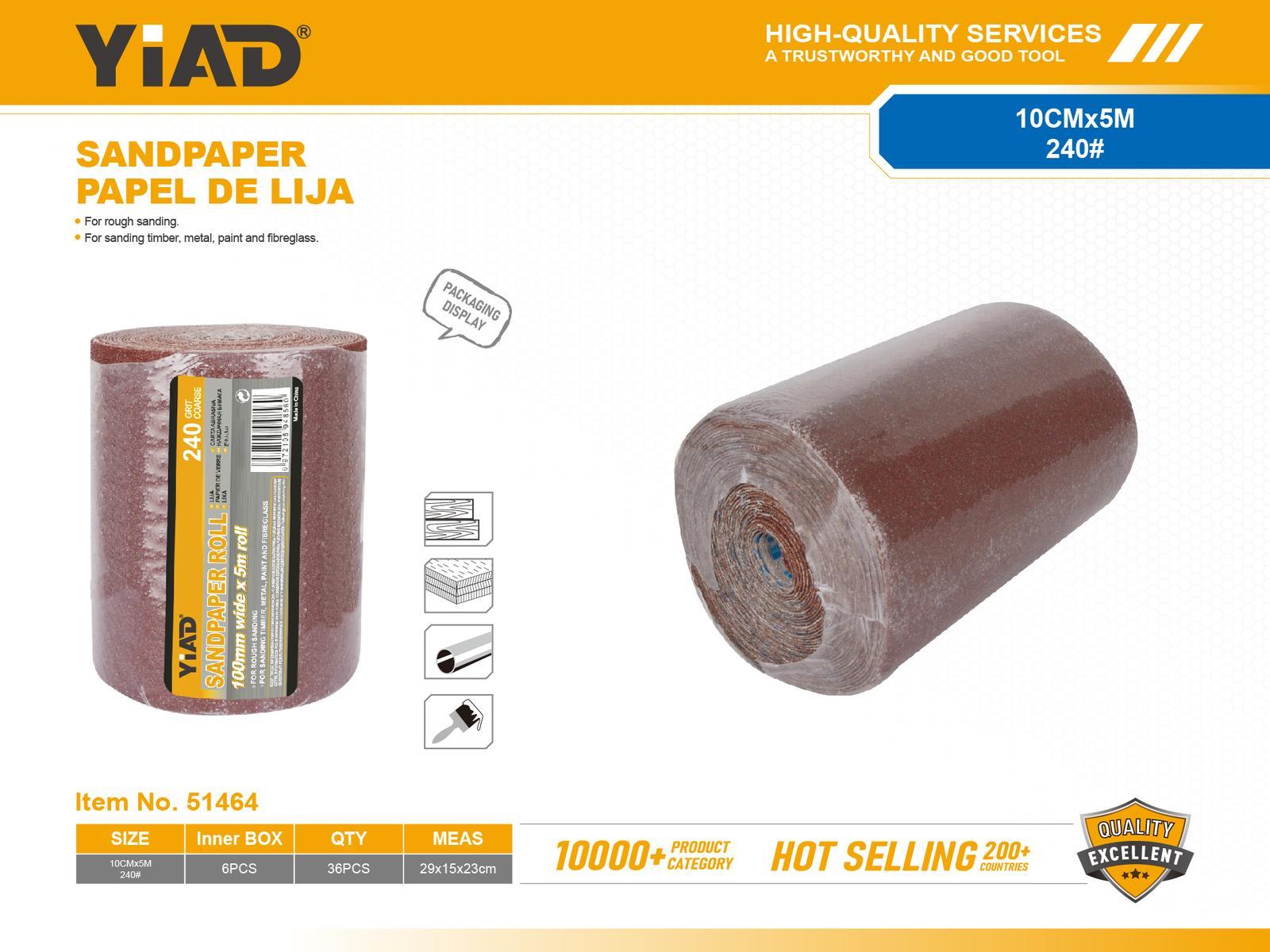 Serie de herramientas de desbaste, modelo P240, 10 cm, 5 m, ref. 51464