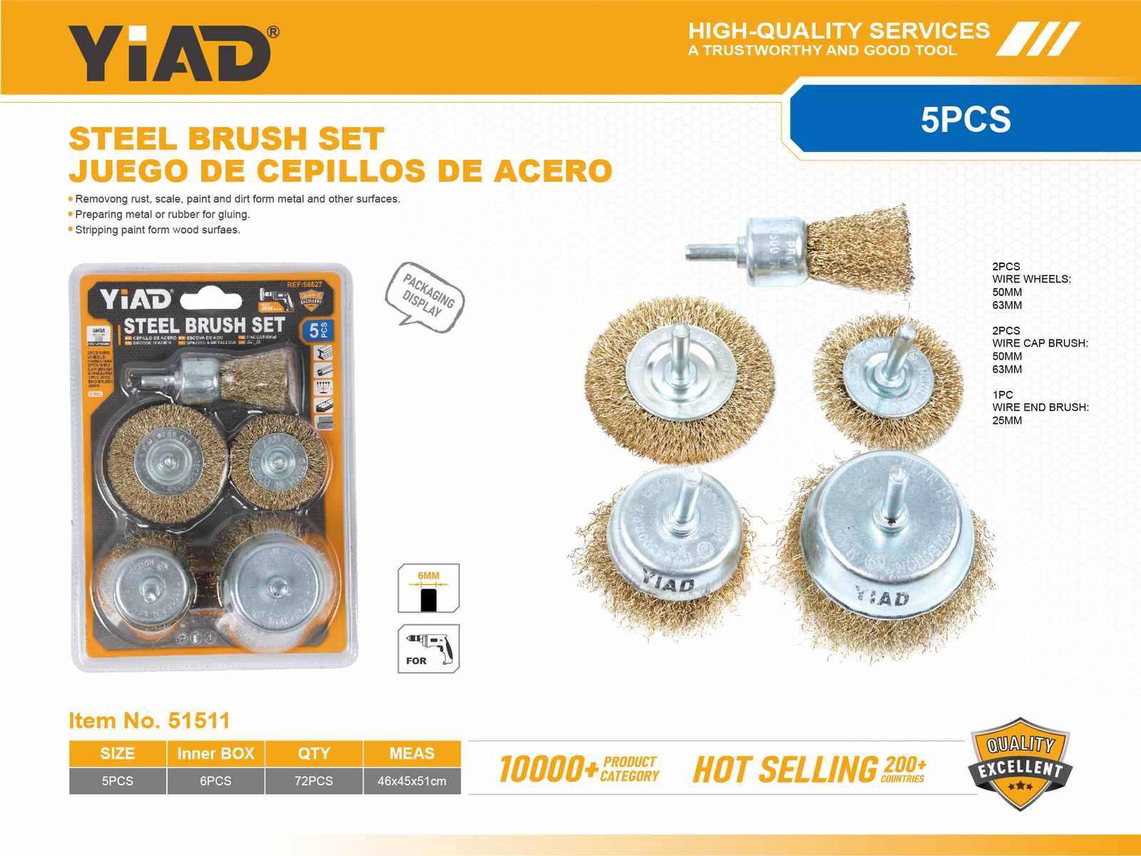 Serie de herramientas de desbaste, 5 piezas, ref. 51511