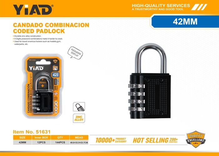 Candado de combinación, 42 mm