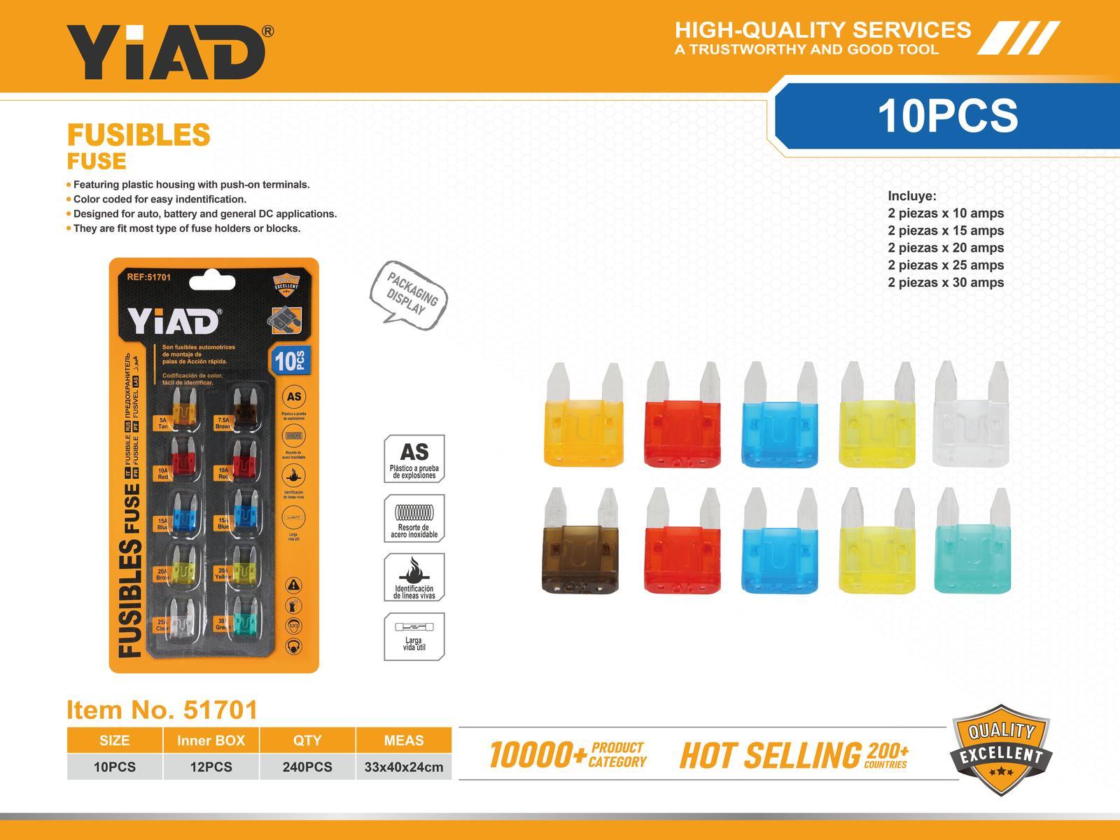 Fusible, 10 piezas, ref. 51701
