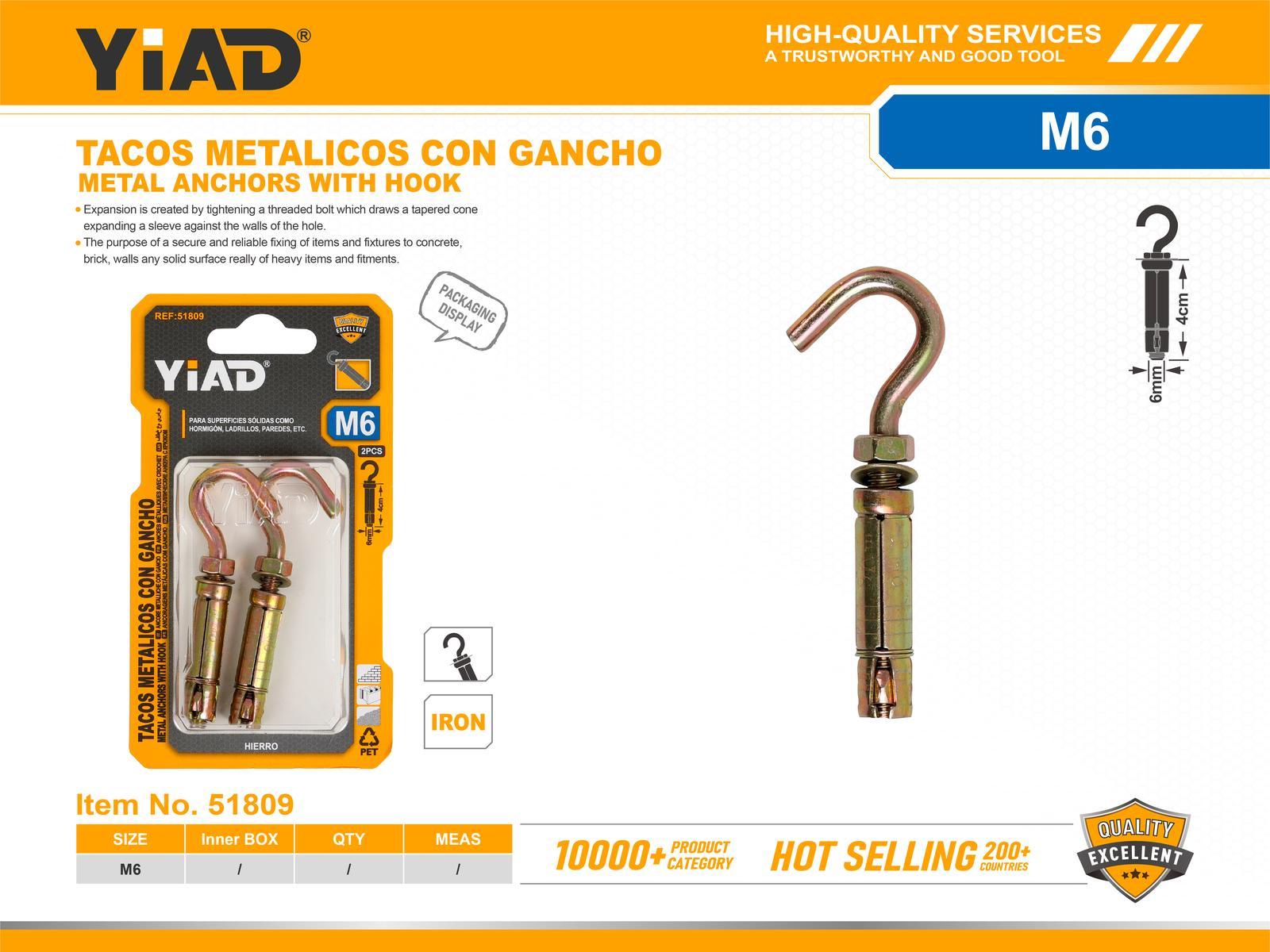 Taquetes de expansión con tornillo, 2 piezas, ref. 51809